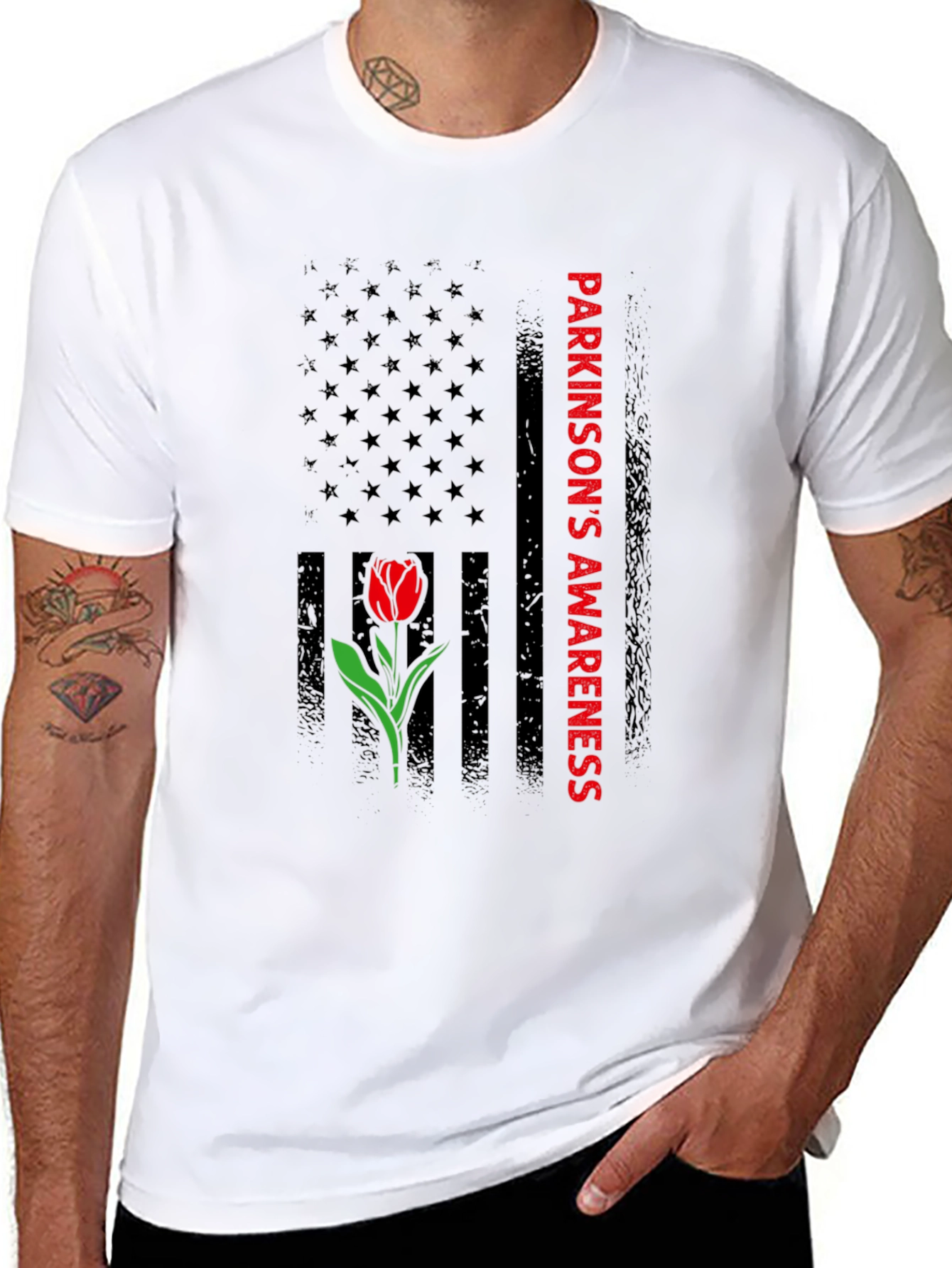 Parkinsons Awareness T-Shirt Tulip Design