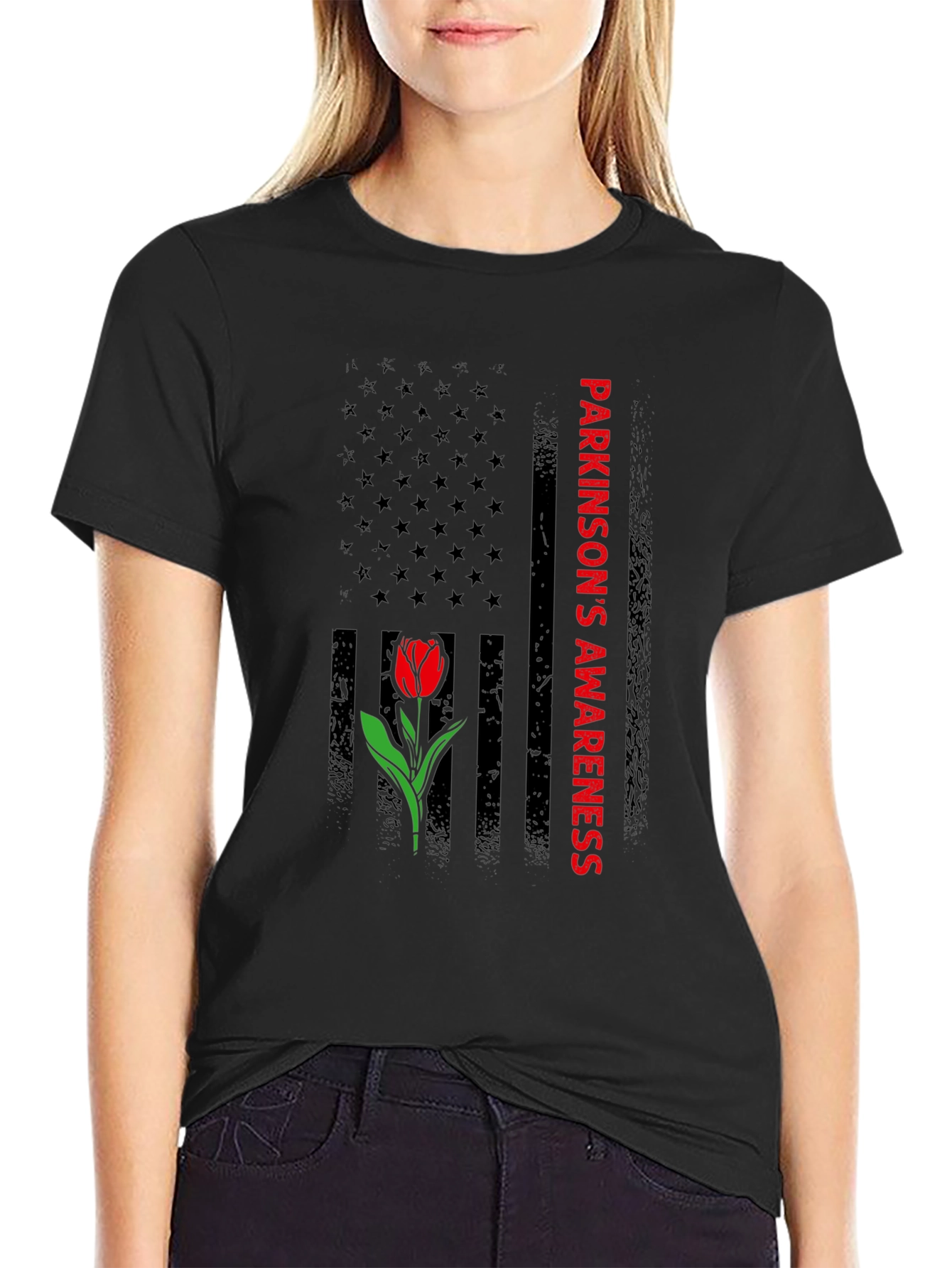 Parkinsons Awareness T-Shirt Tulip Design