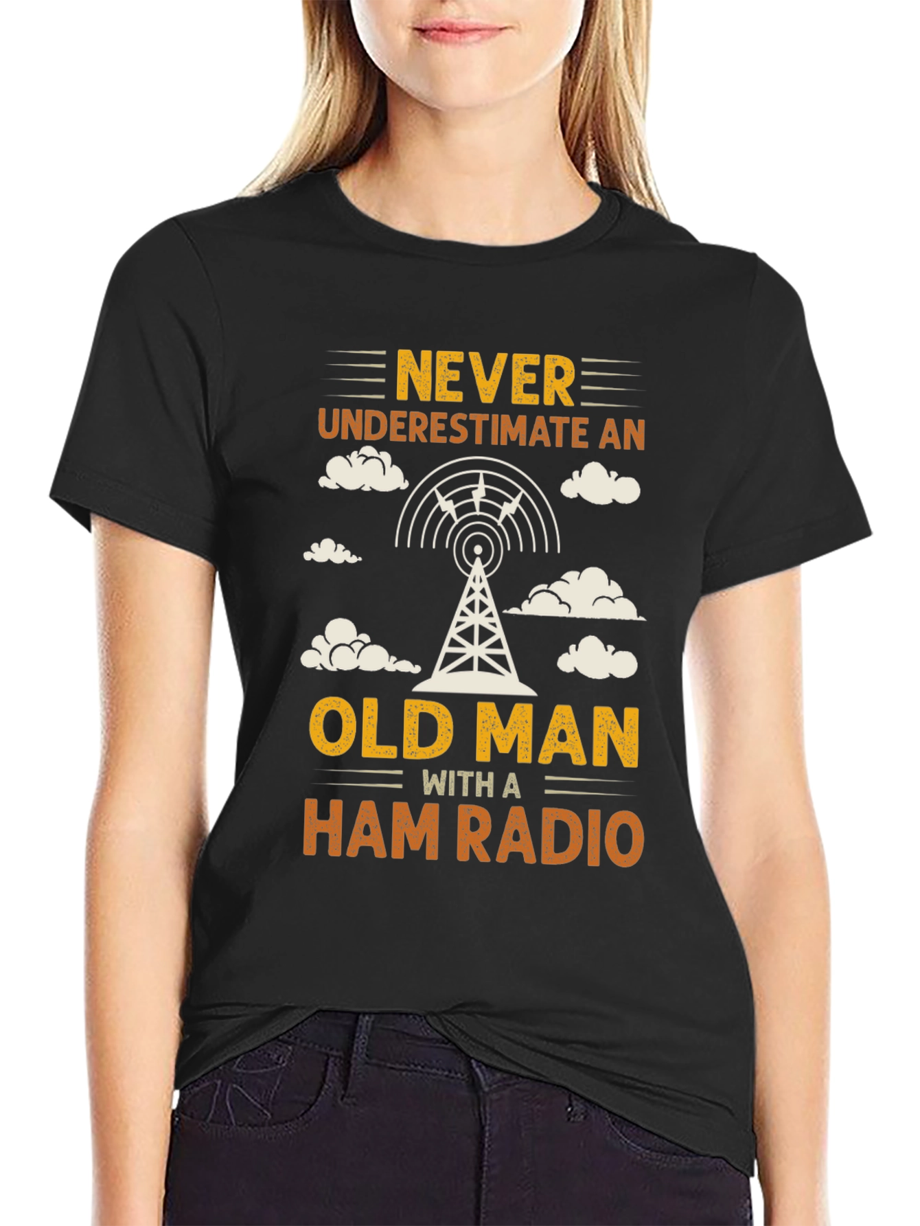 Never Underestimate an Old Man with a Ham Radio T-Shirt