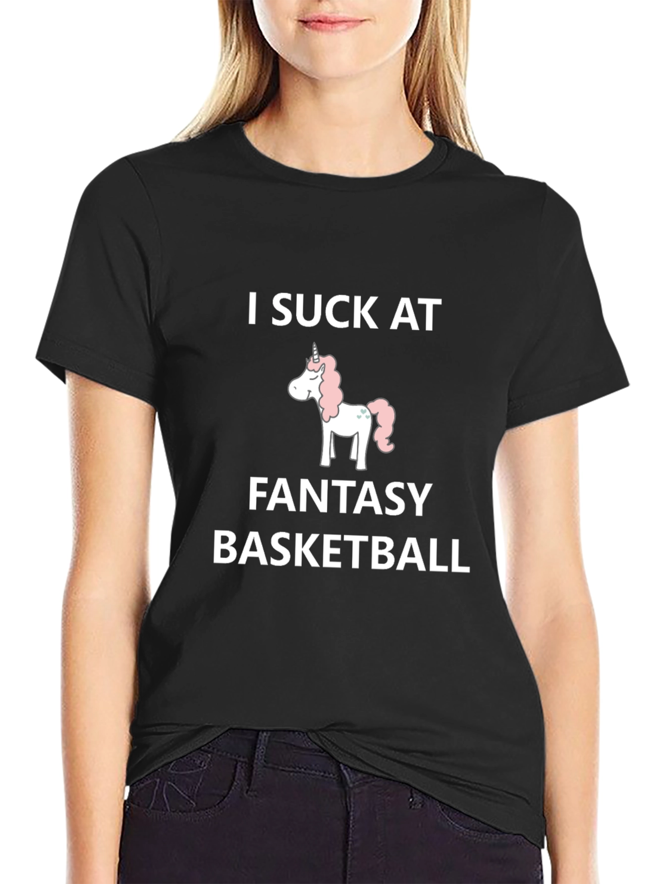 I Suck at Fantasy Basketball T-Shirt Unicorn Humor