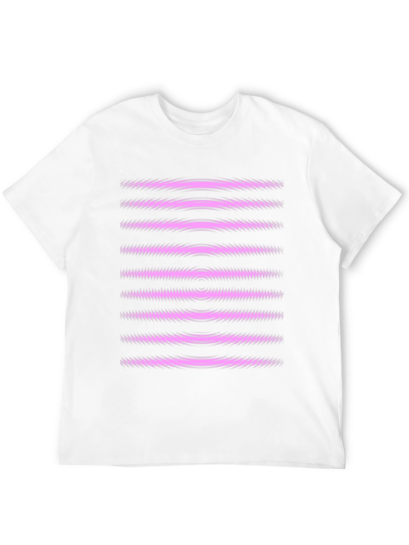 Abstract Graphic Tee - Black with Pink Waves