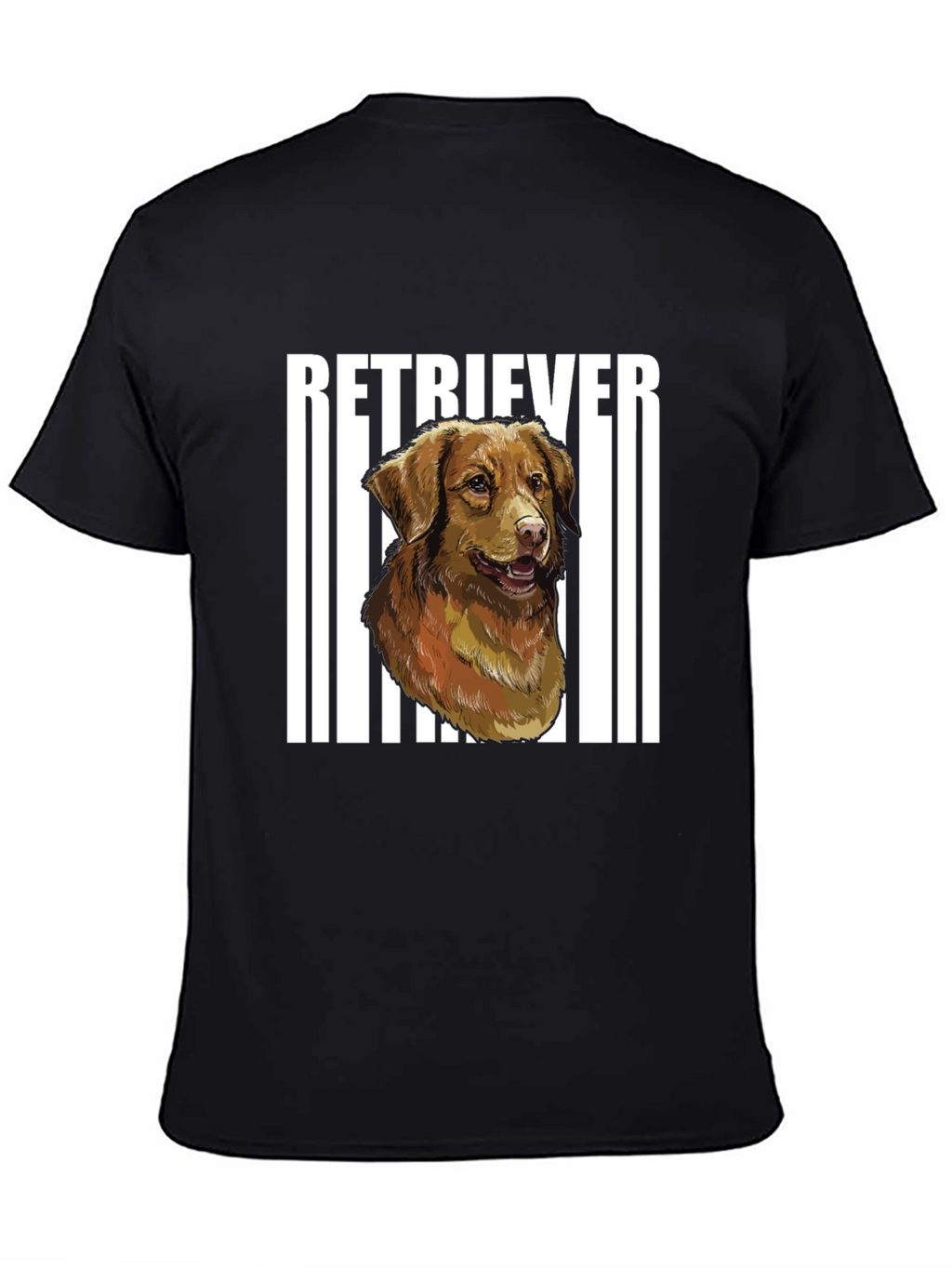 Retriever Dog Graphic Black T-Shirt