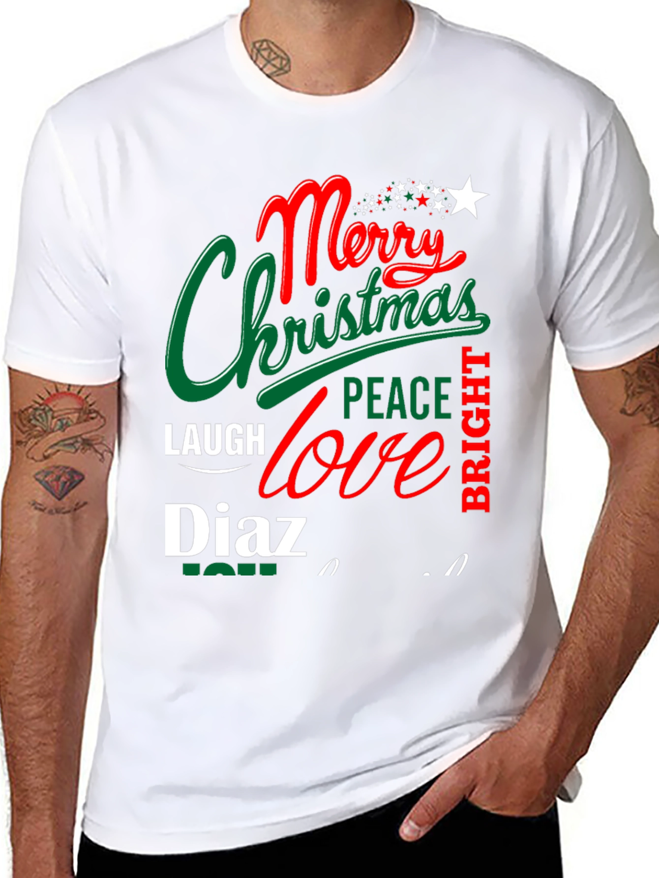 Merry Christmas Personalized Name T-Shirt