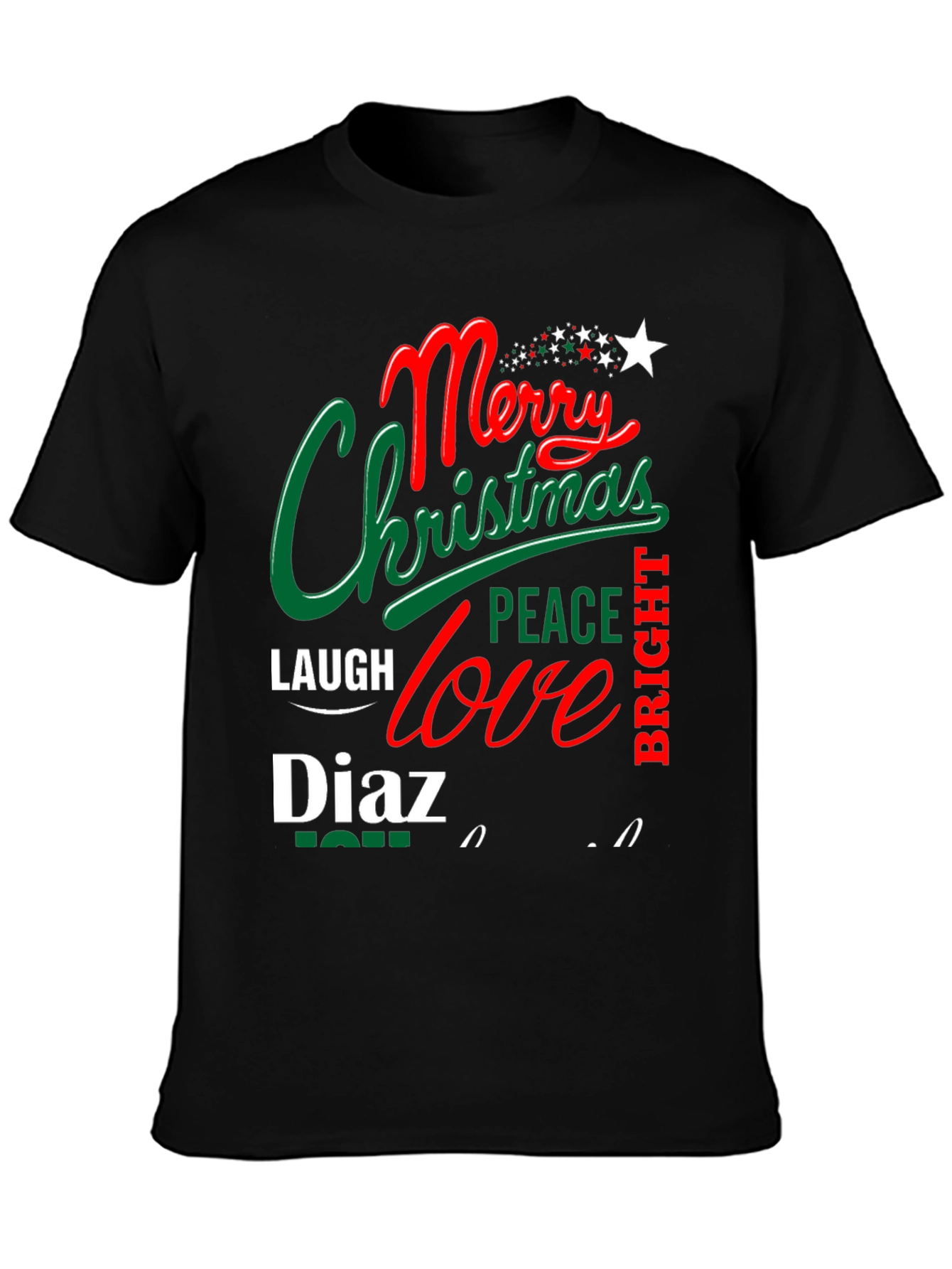 Merry Christmas Personalized Name T-Shirt