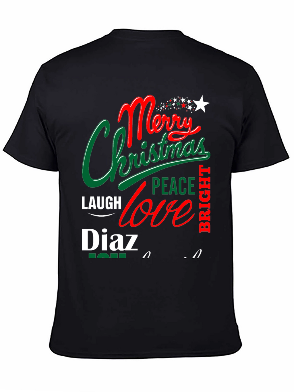 Merry Christmas Personalized Name T-Shirt