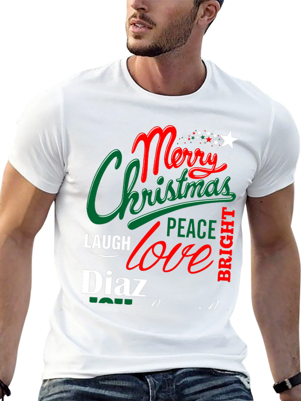 Merry Christmas Personalized Name T-Shirt