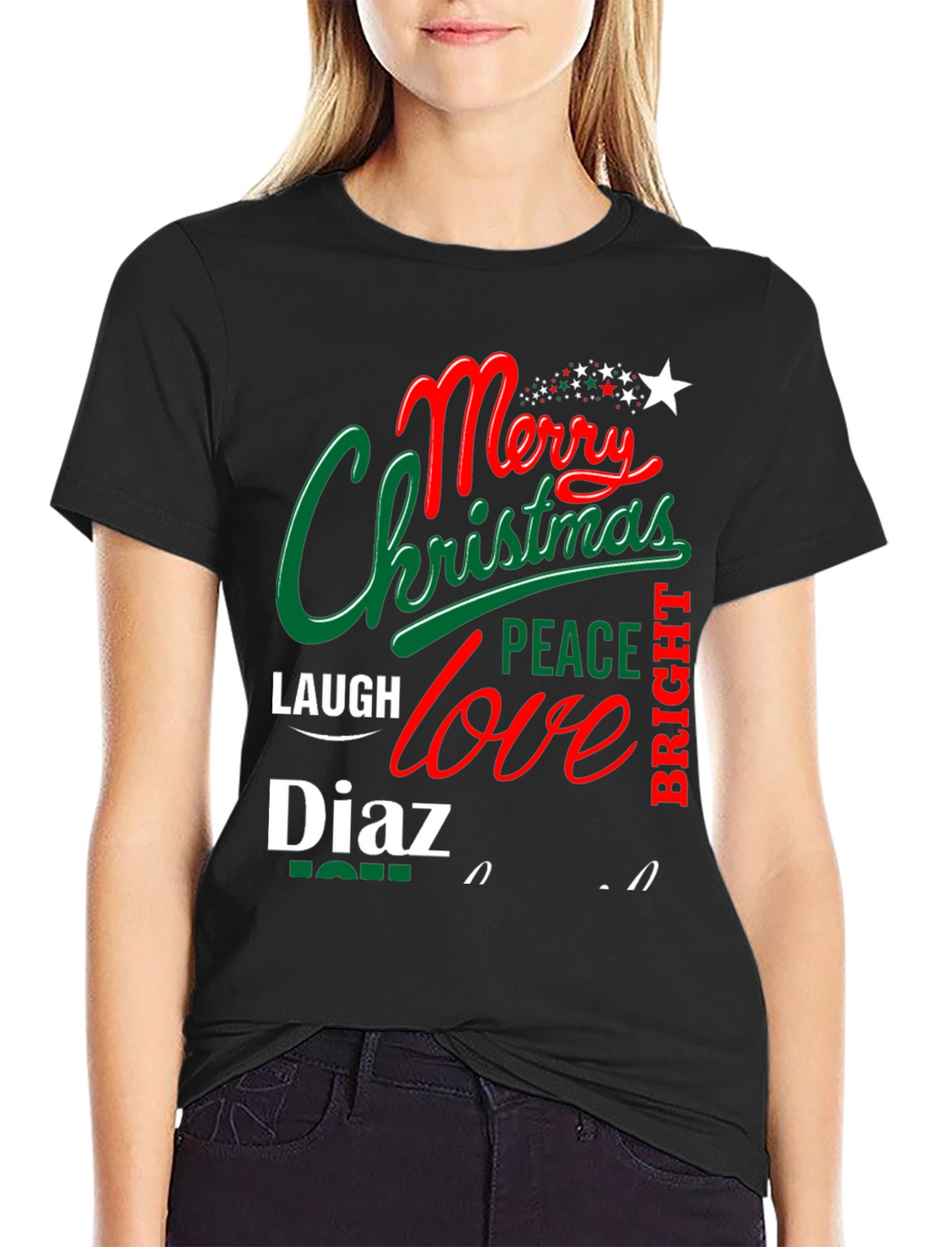 Merry Christmas Personalized Name T-Shirt