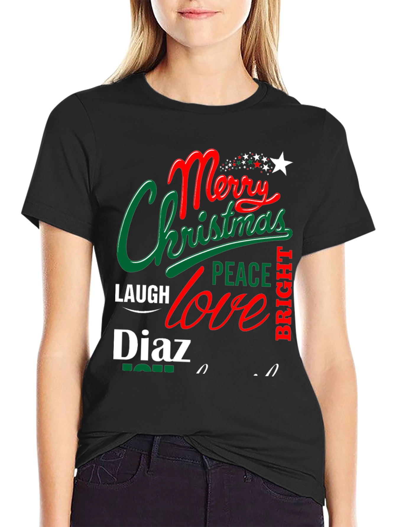 Merry Christmas Personalized Name T-Shirt