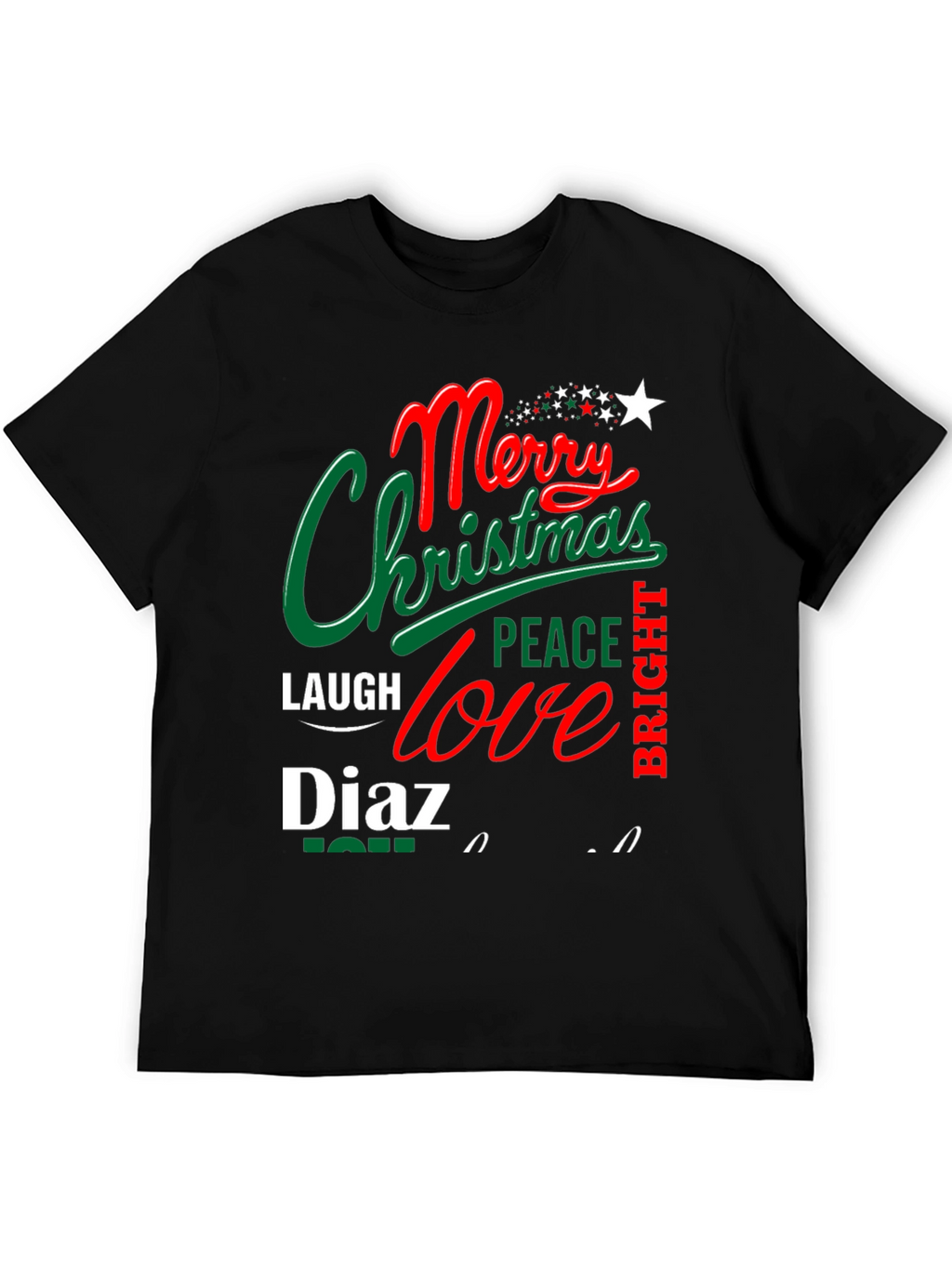 Merry Christmas Personalized Name T-Shirt