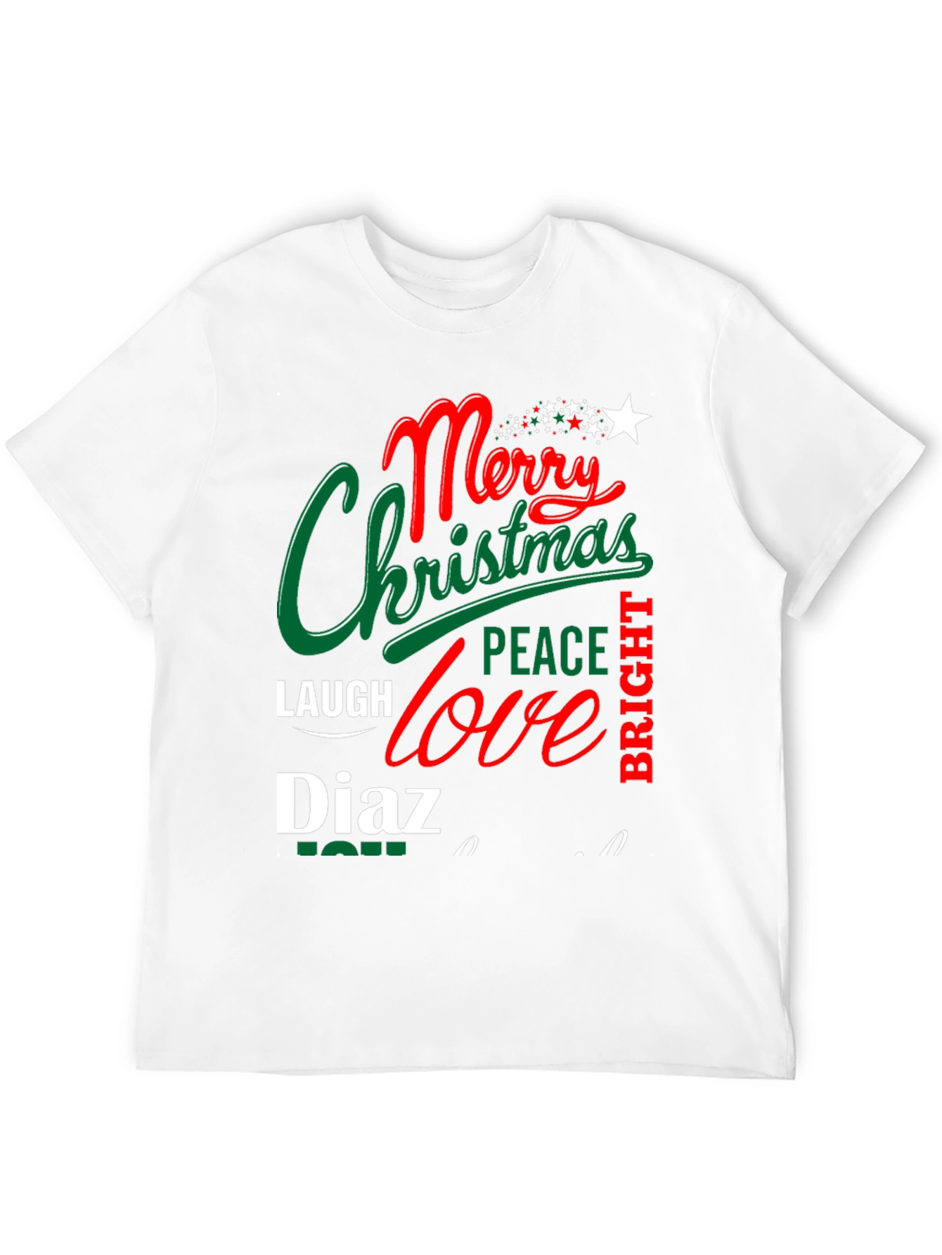 Merry Christmas Personalized Name T-Shirt