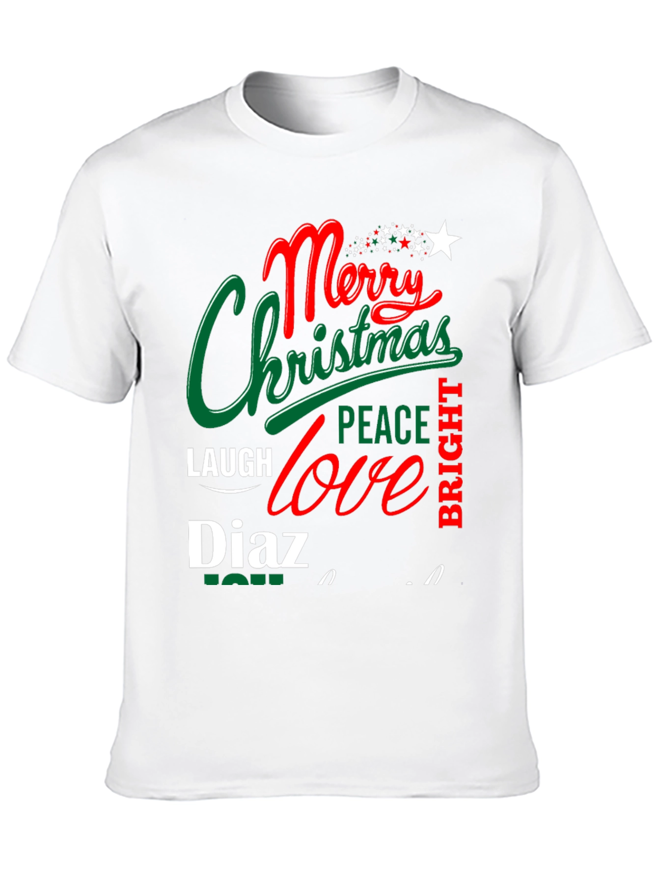 Merry Christmas Personalized Name T-Shirt