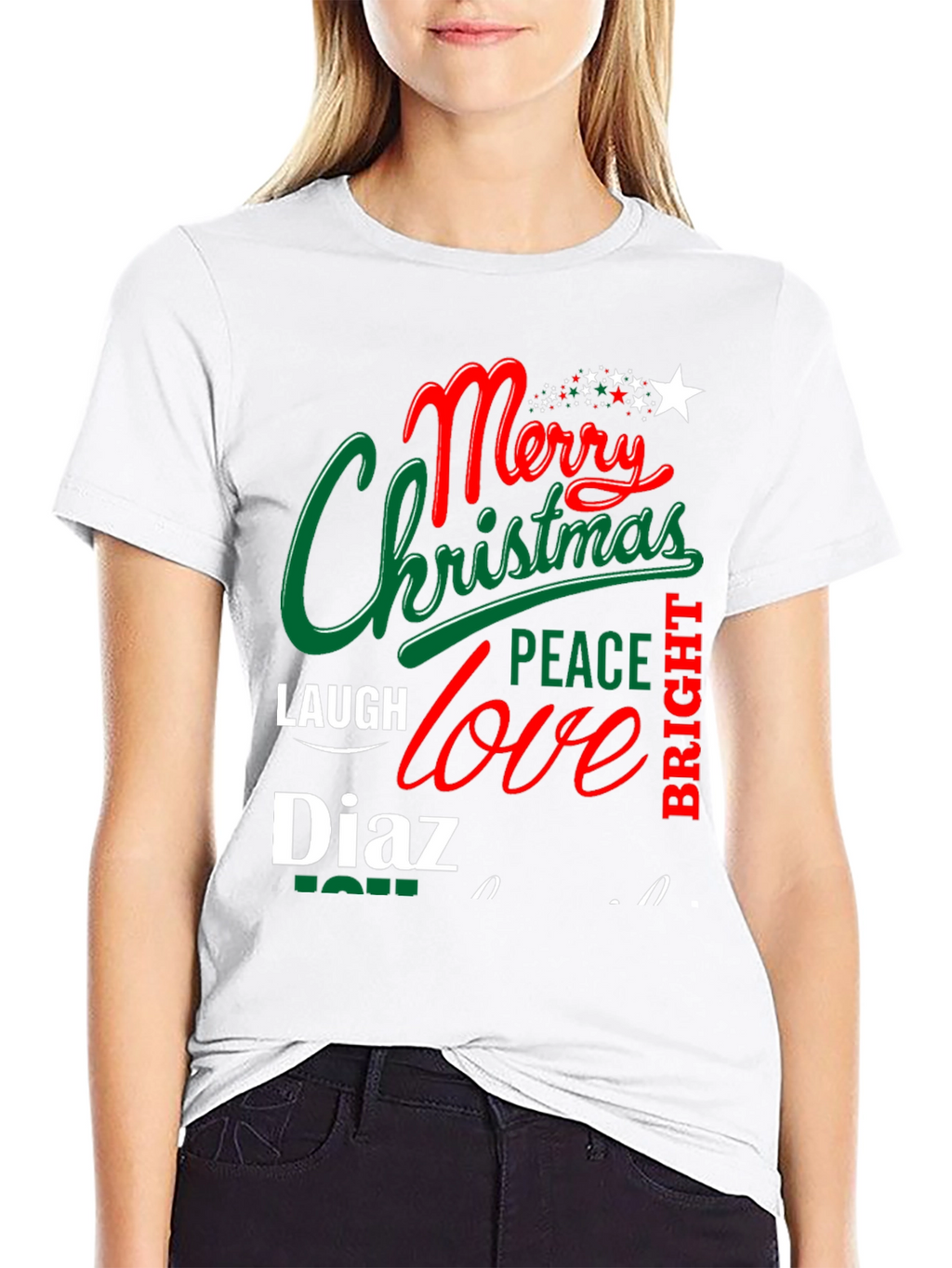 Merry Christmas Personalized Name T-Shirt