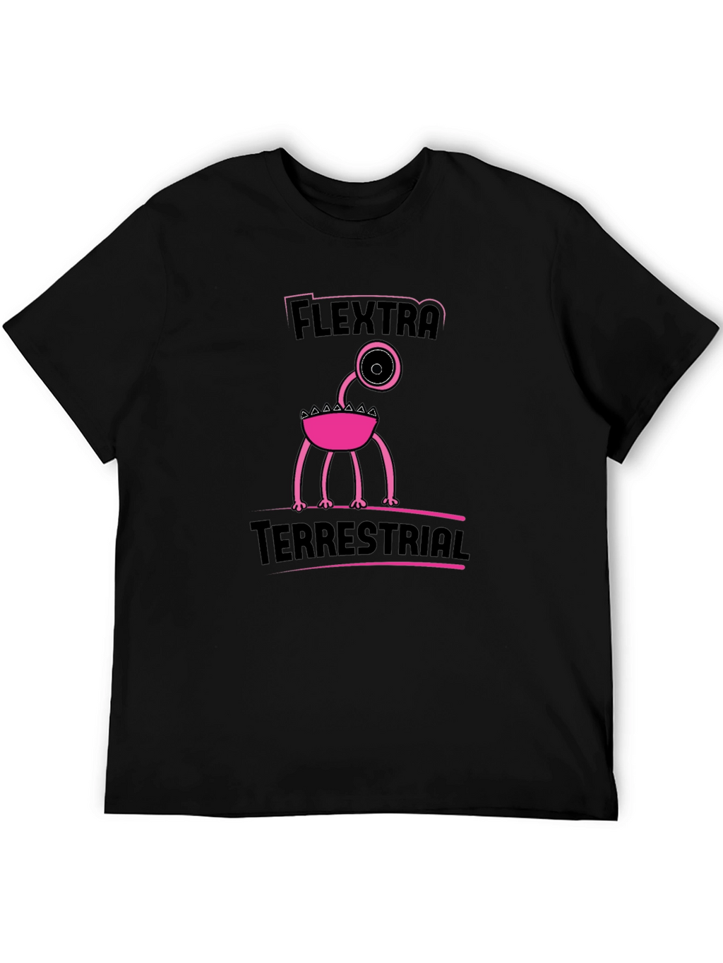 Flextra Terrestrial Graphic Tee - Black Cotton T-Shirt