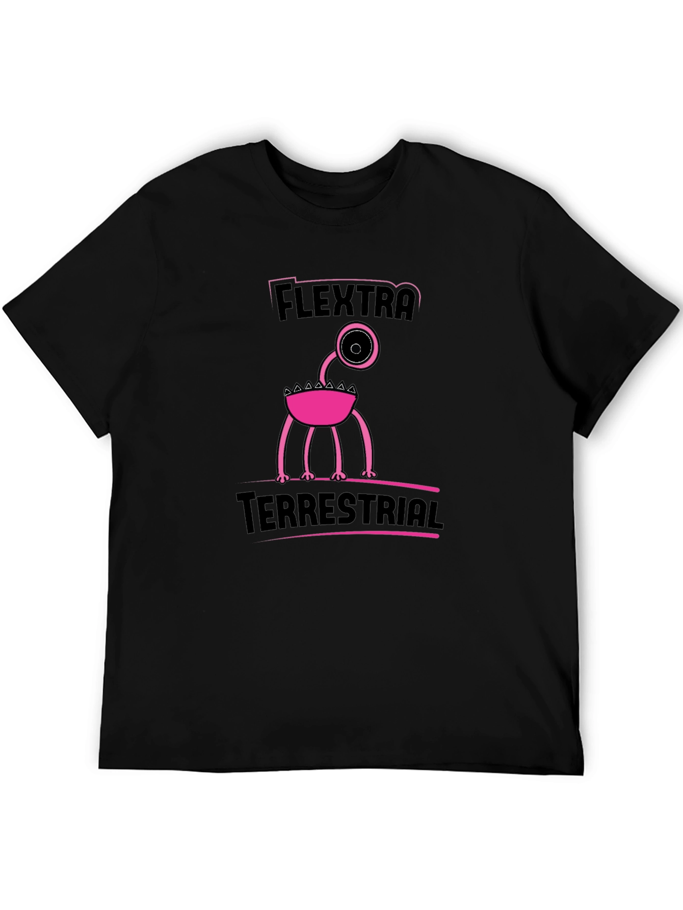 Flextra Terrestrial Graphic Tee - Black Cotton T-Shirt