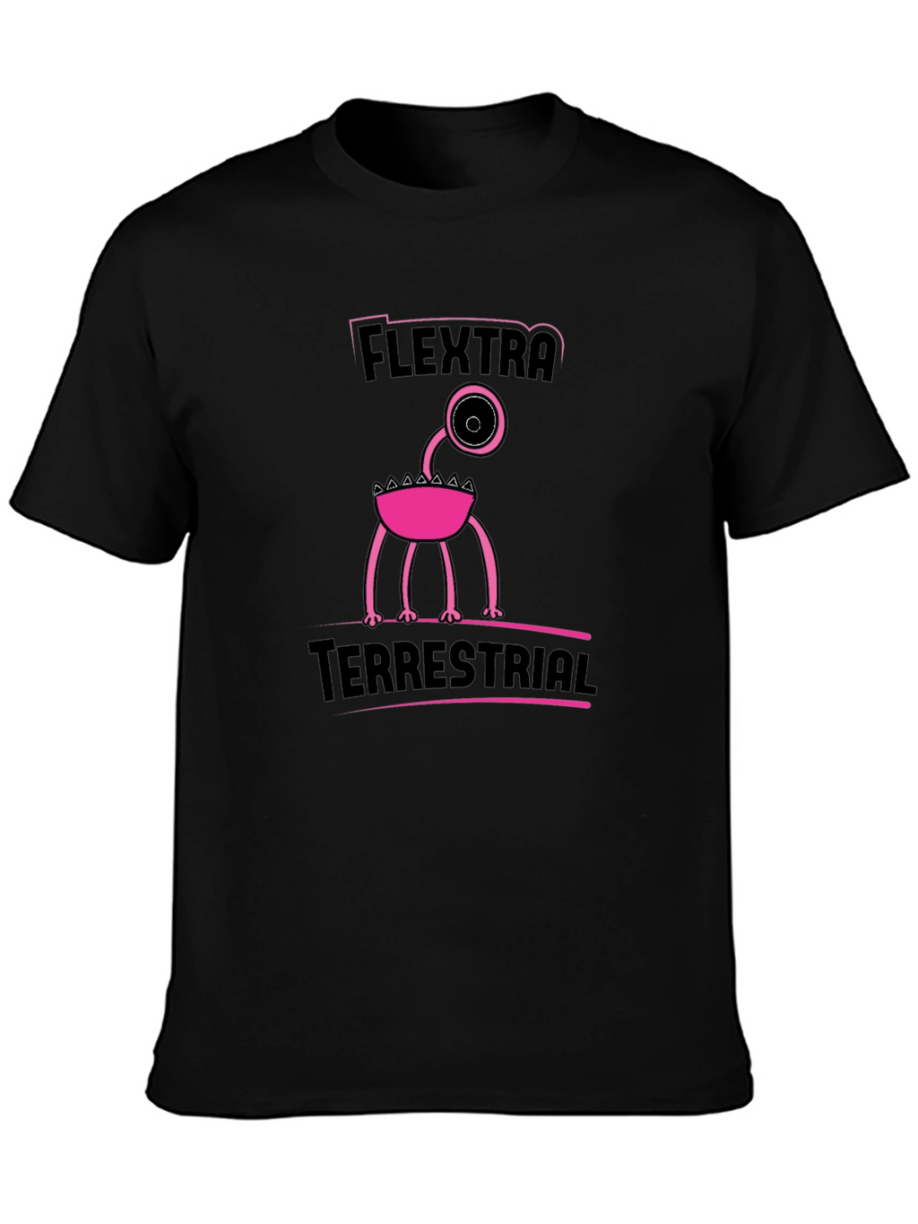 Flextra Terrestrial Graphic Tee - Black Cotton T-Shirt