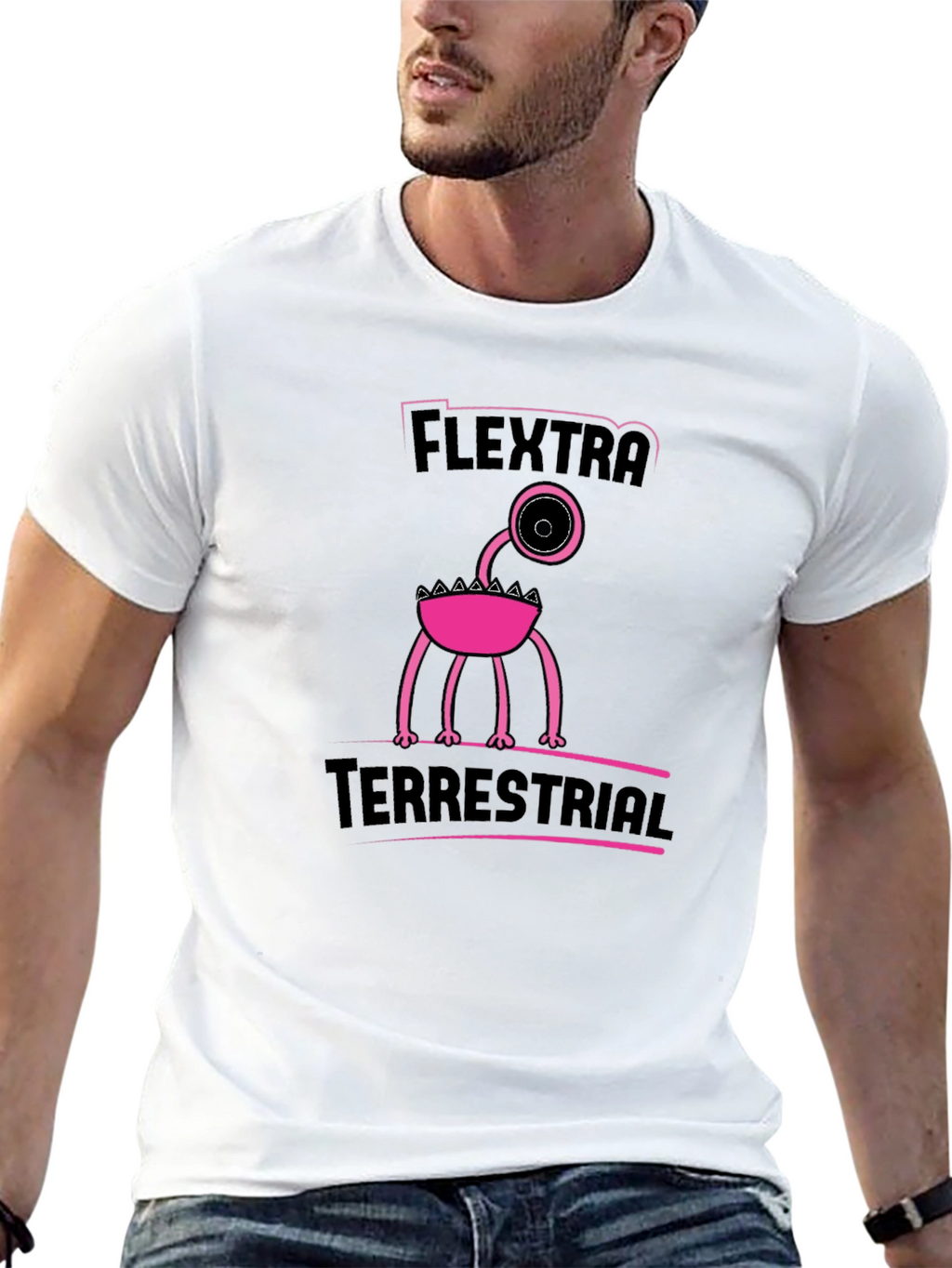 Flextra Terrestrial Graphic Tee - Black Cotton T-Shirt