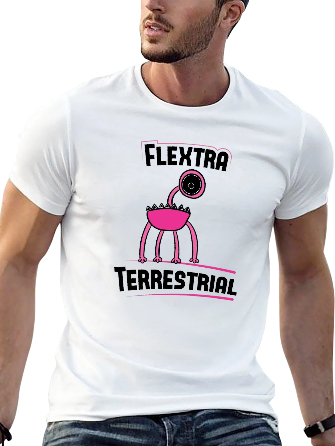 Flextra Terrestrial Graphic Tee - Black Cotton T-Shirt