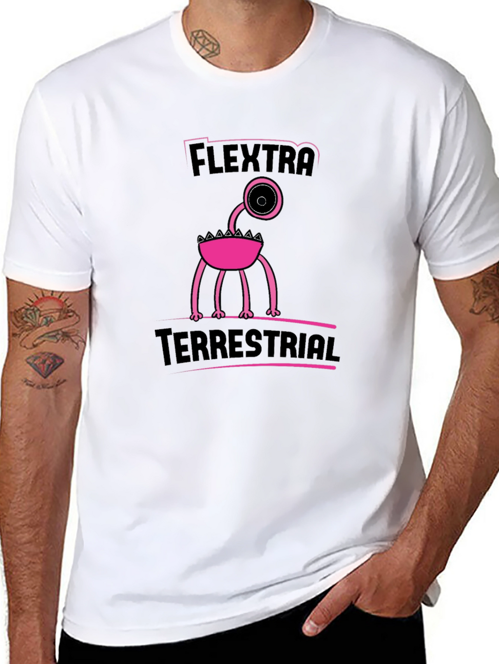 Flextra Terrestrial Graphic Tee - Black Cotton T-Shirt