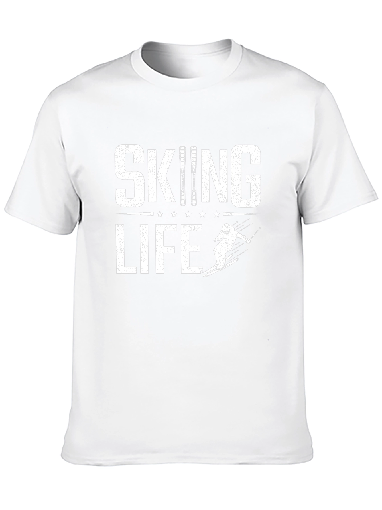 Skiing Life Graphic Tee - Black Cotton T-Shirt