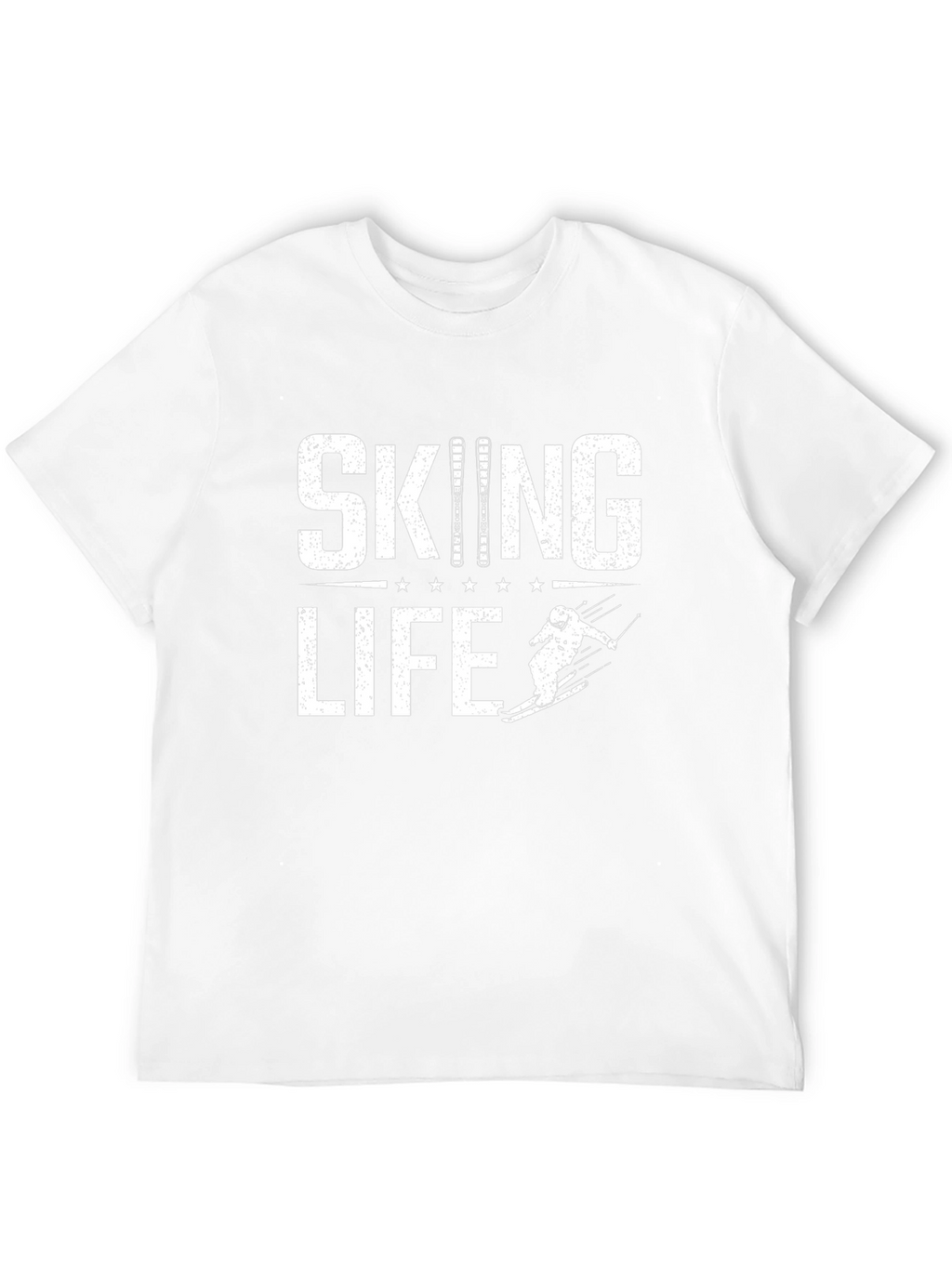 Skiing Life Graphic Tee - Black Cotton T-Shirt