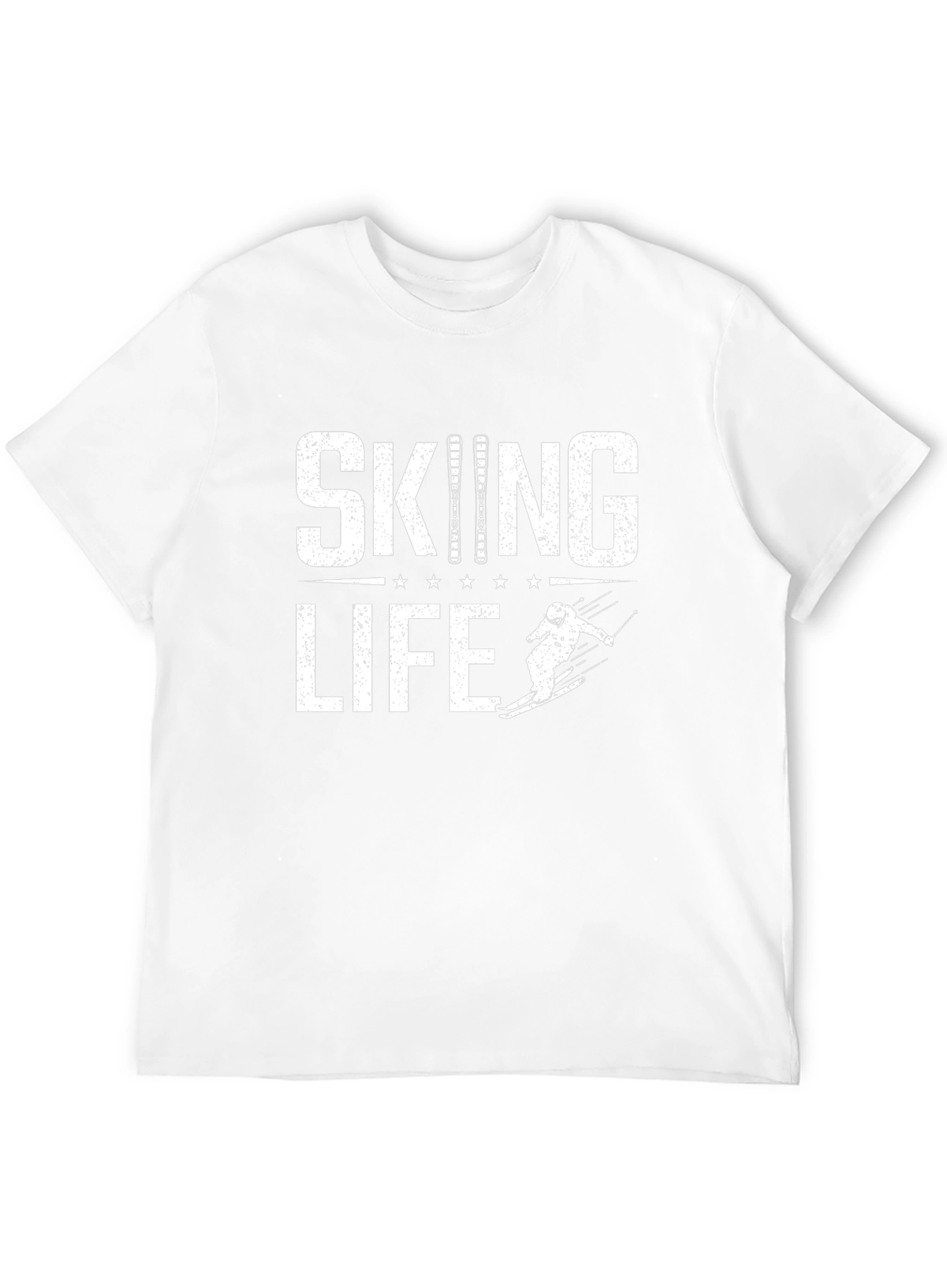 Skiing Life Graphic Tee - Black Cotton T-Shirt