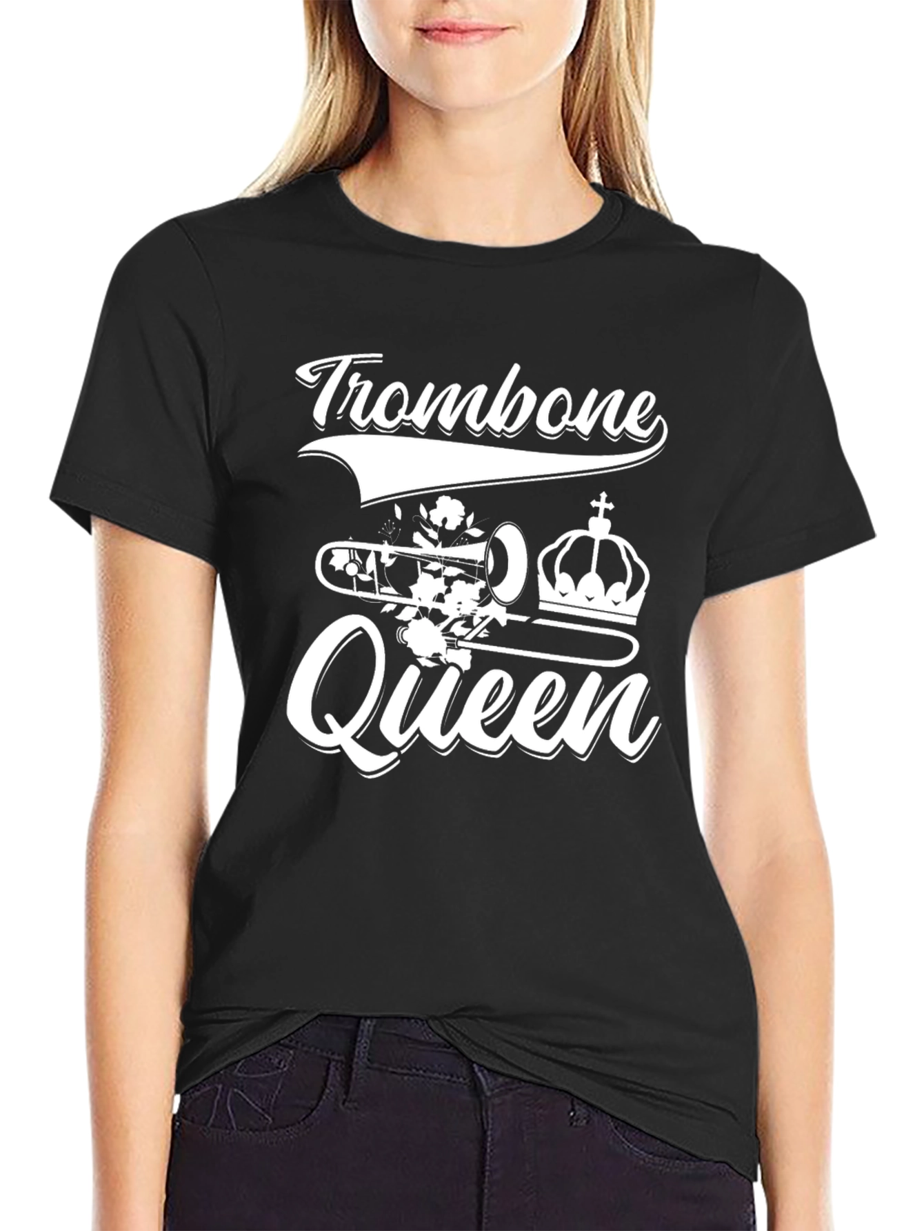 Trombone Queen Graphic T-Shirt - Music Lover Tee
