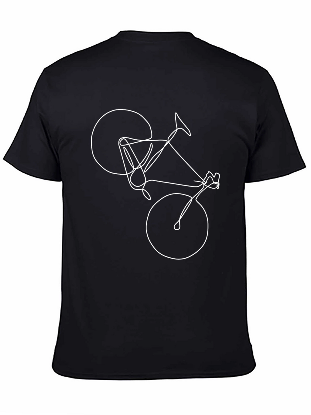 Mens Black T-Shirt - Bicycle Line Art