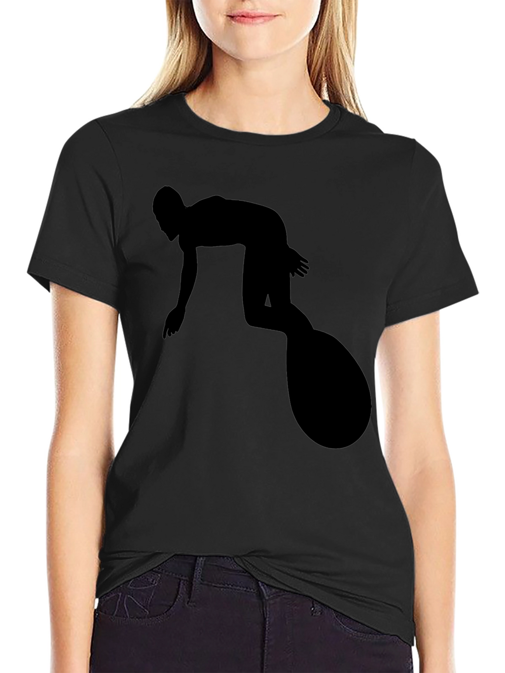 Surfer Silhouette Black T-Shirt