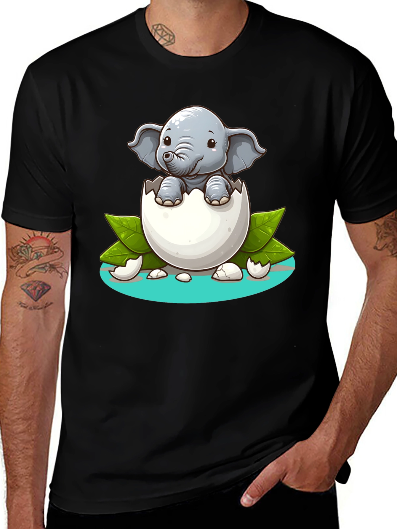 Cute Elephant Hatching T-Shirt - Unisex Graphic Tee