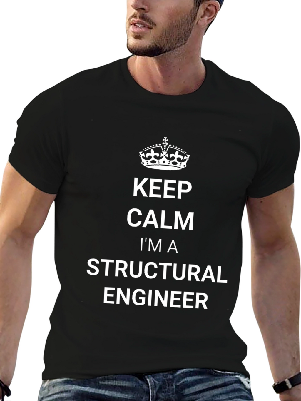 Keep Calm Structural Engineer Black T-Shirt