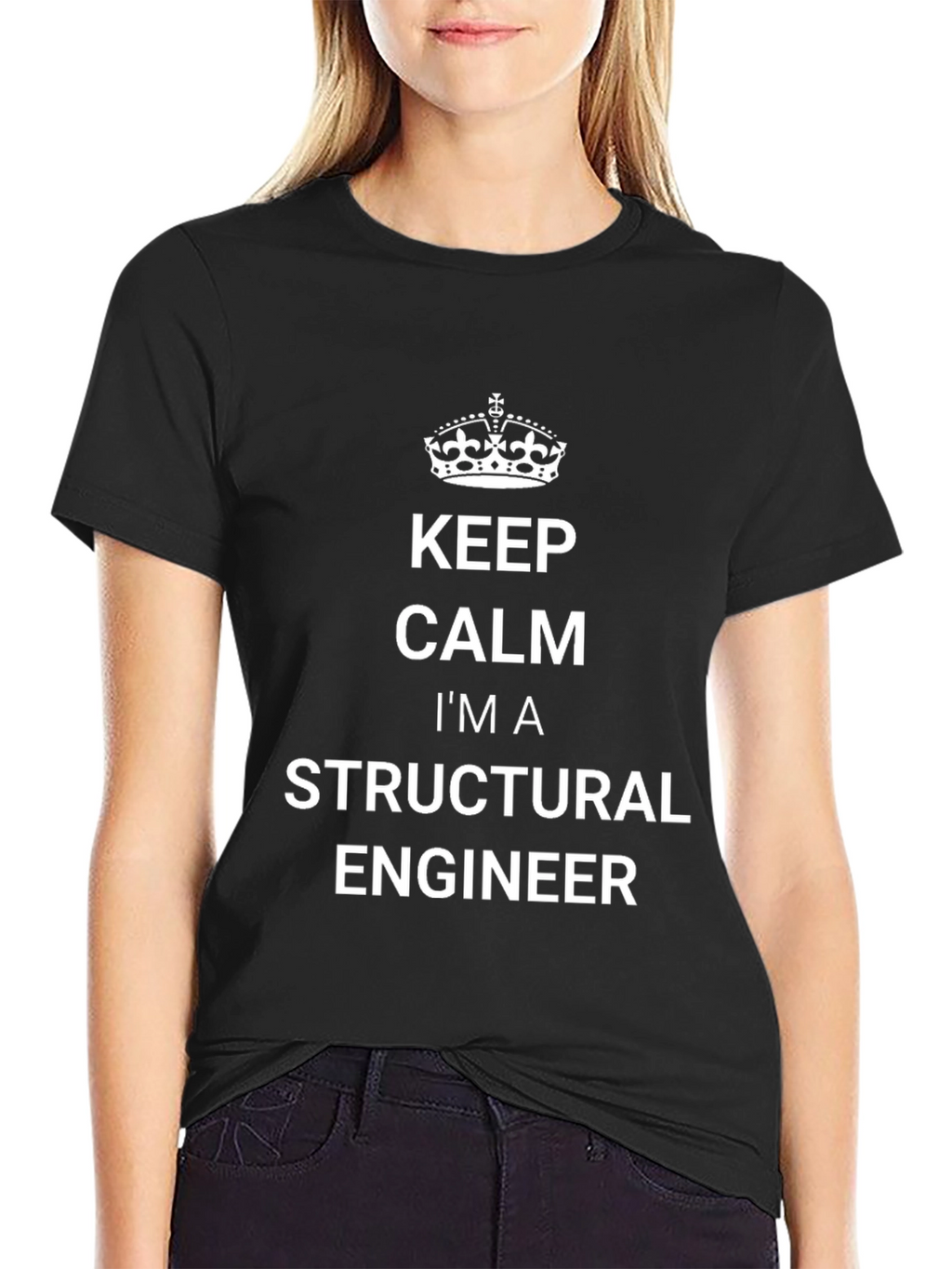 Keep Calm Structural Engineer Black T-Shirt