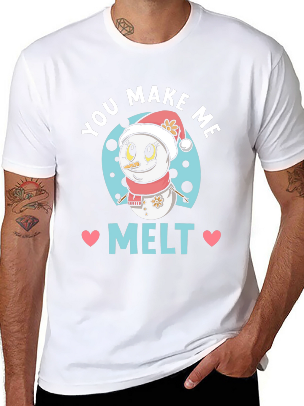 You Make Me Melt Cute Snowman Graphic Tee