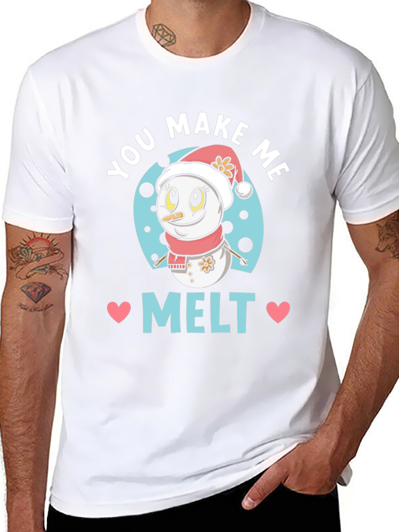 You Make Me Melt Cute Snowman Graphic Tee