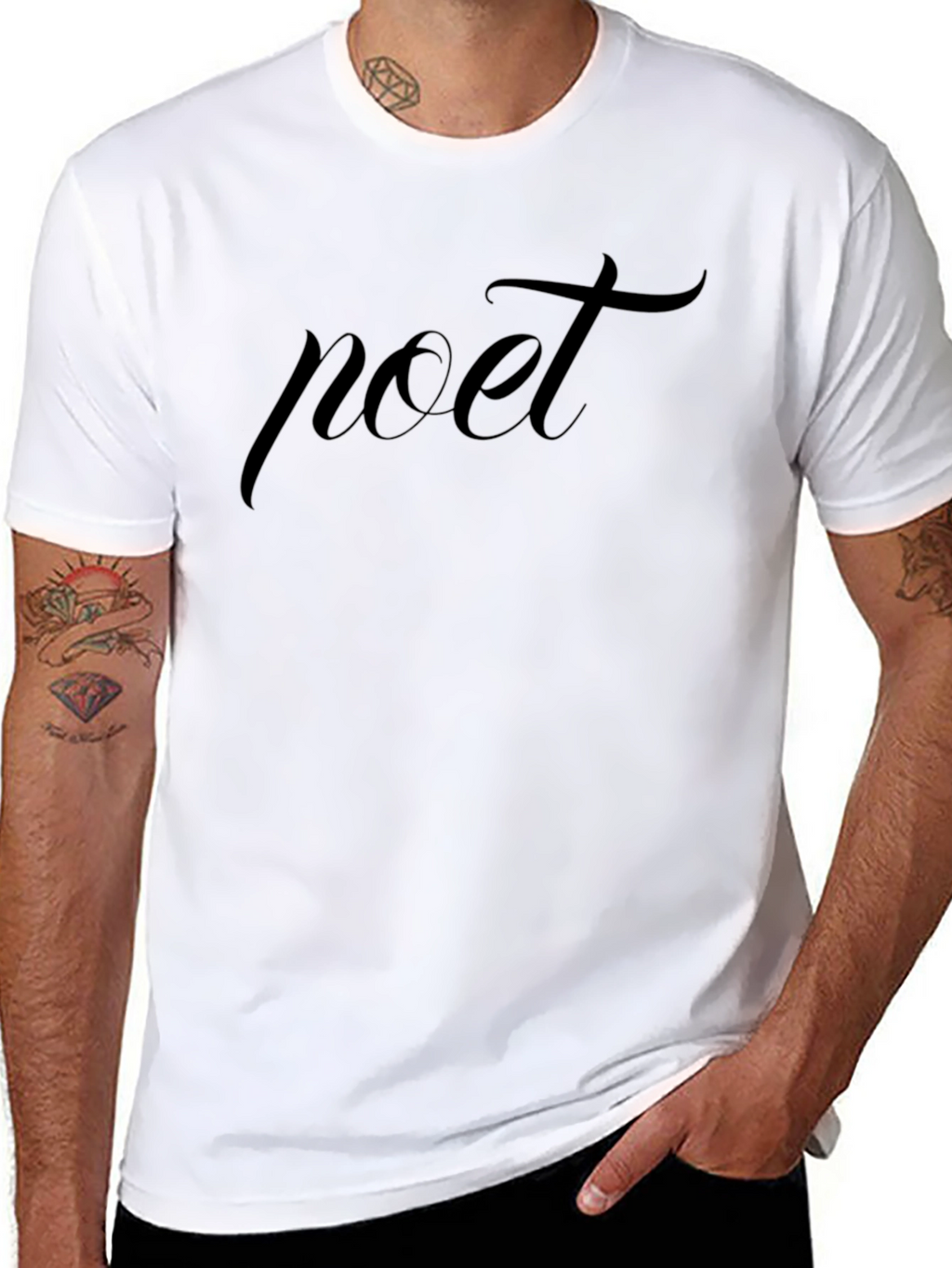 Black Poet Graphic Tee - Classic Style