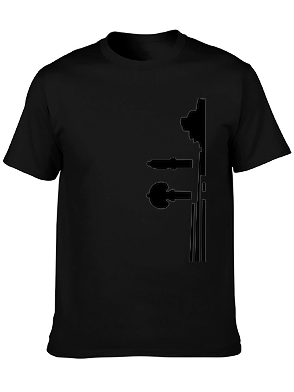 Black T-Shirt with Violin Silhouette Design