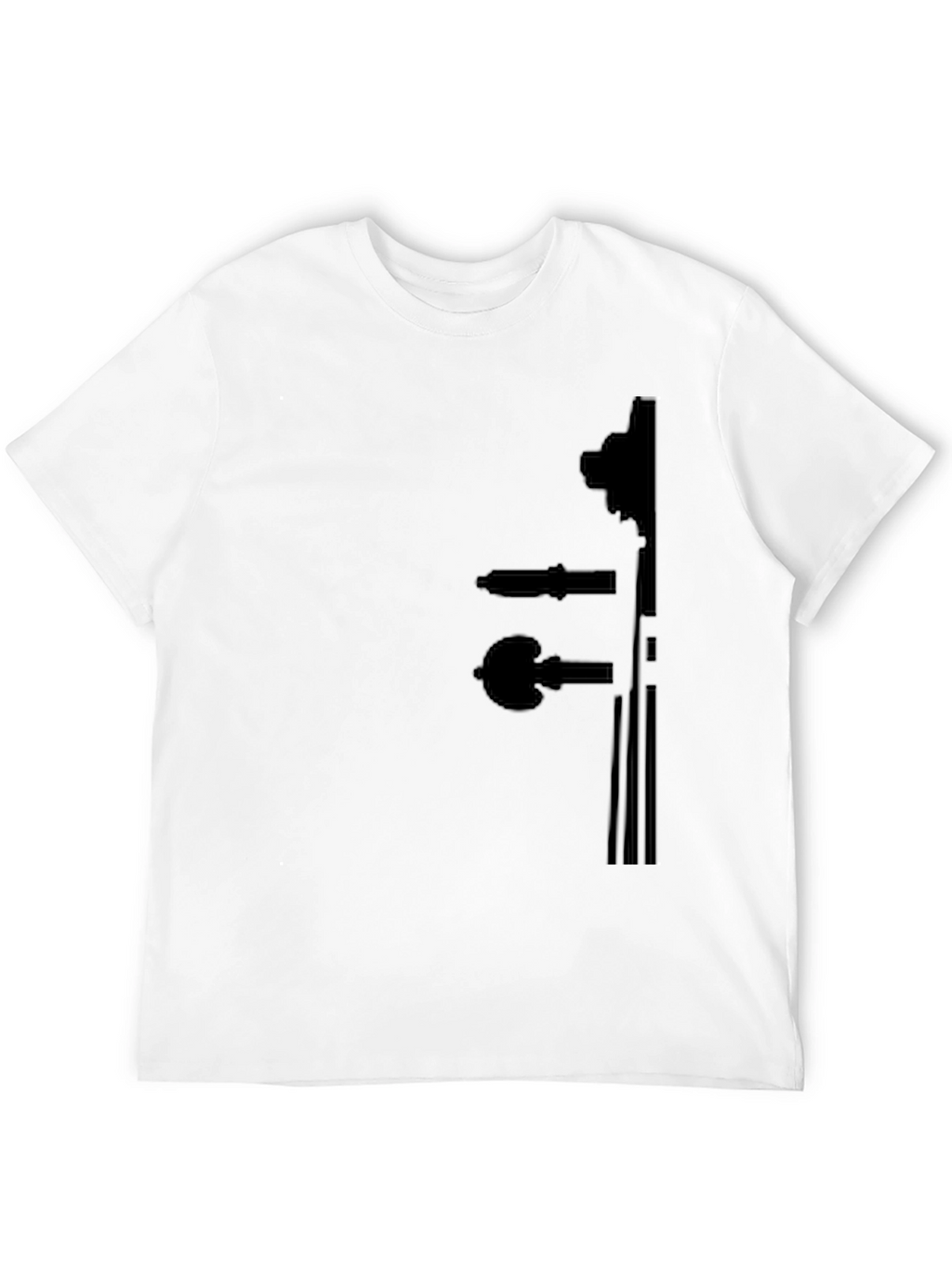 Black T-Shirt with Violin Silhouette Design