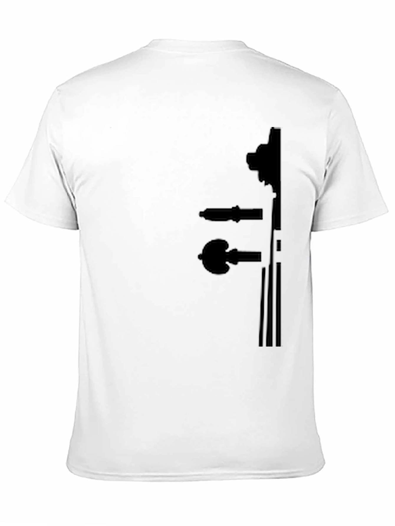 Black T-Shirt with Violin Silhouette Design