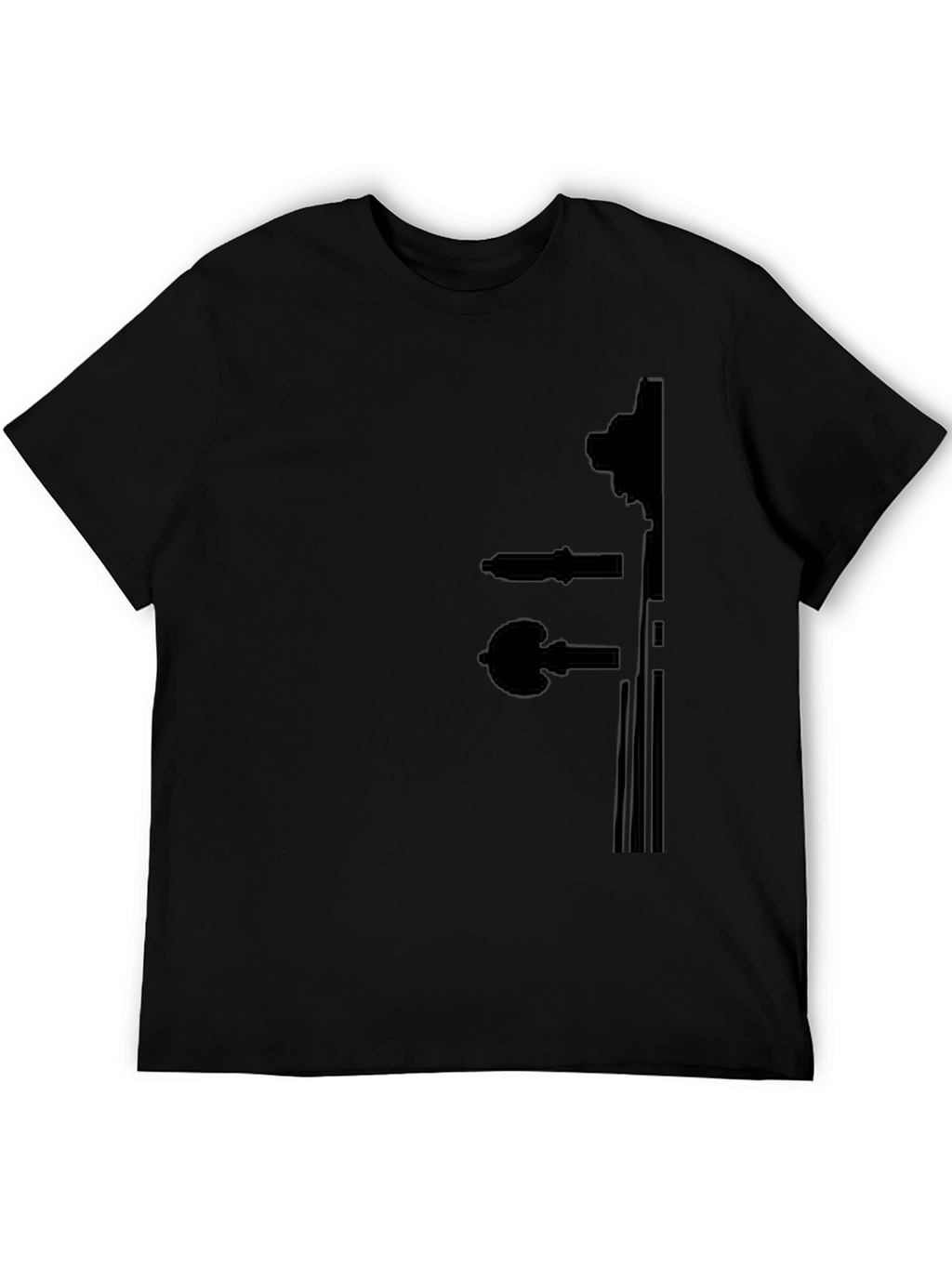 Black T-Shirt with Violin Silhouette Design