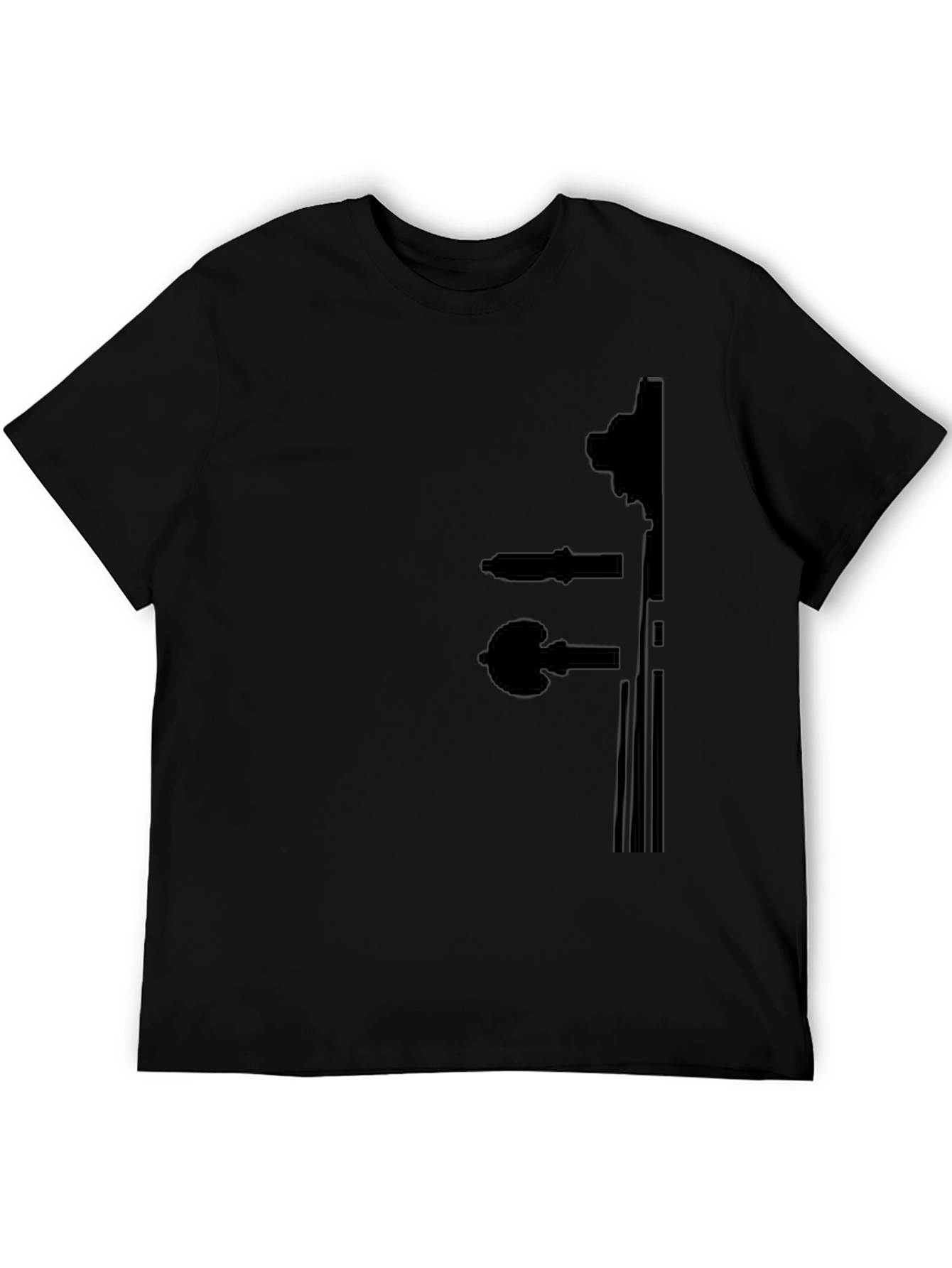 Black T-Shirt with Violin Silhouette Design
