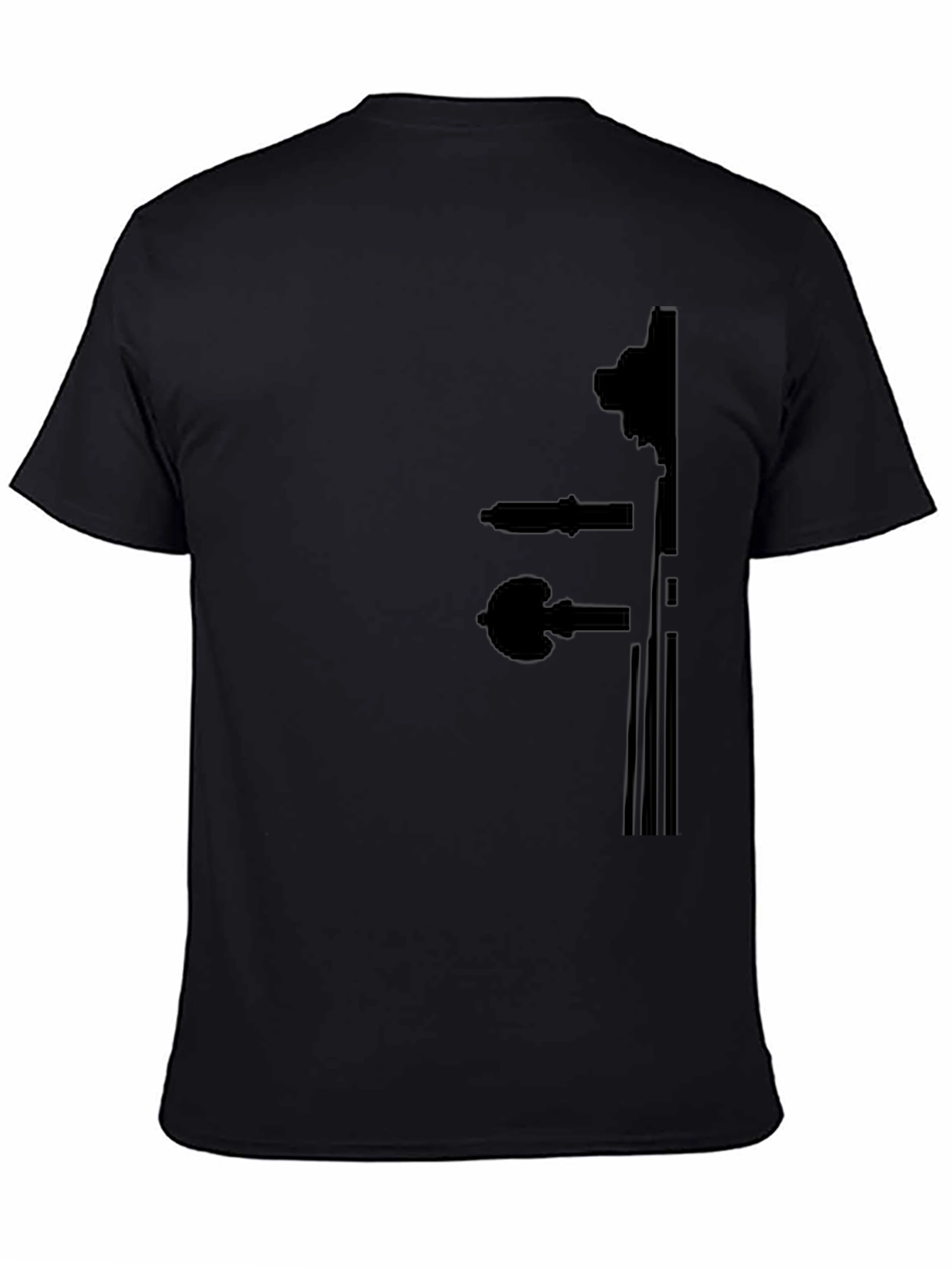 Black T-Shirt with Violin Silhouette Design