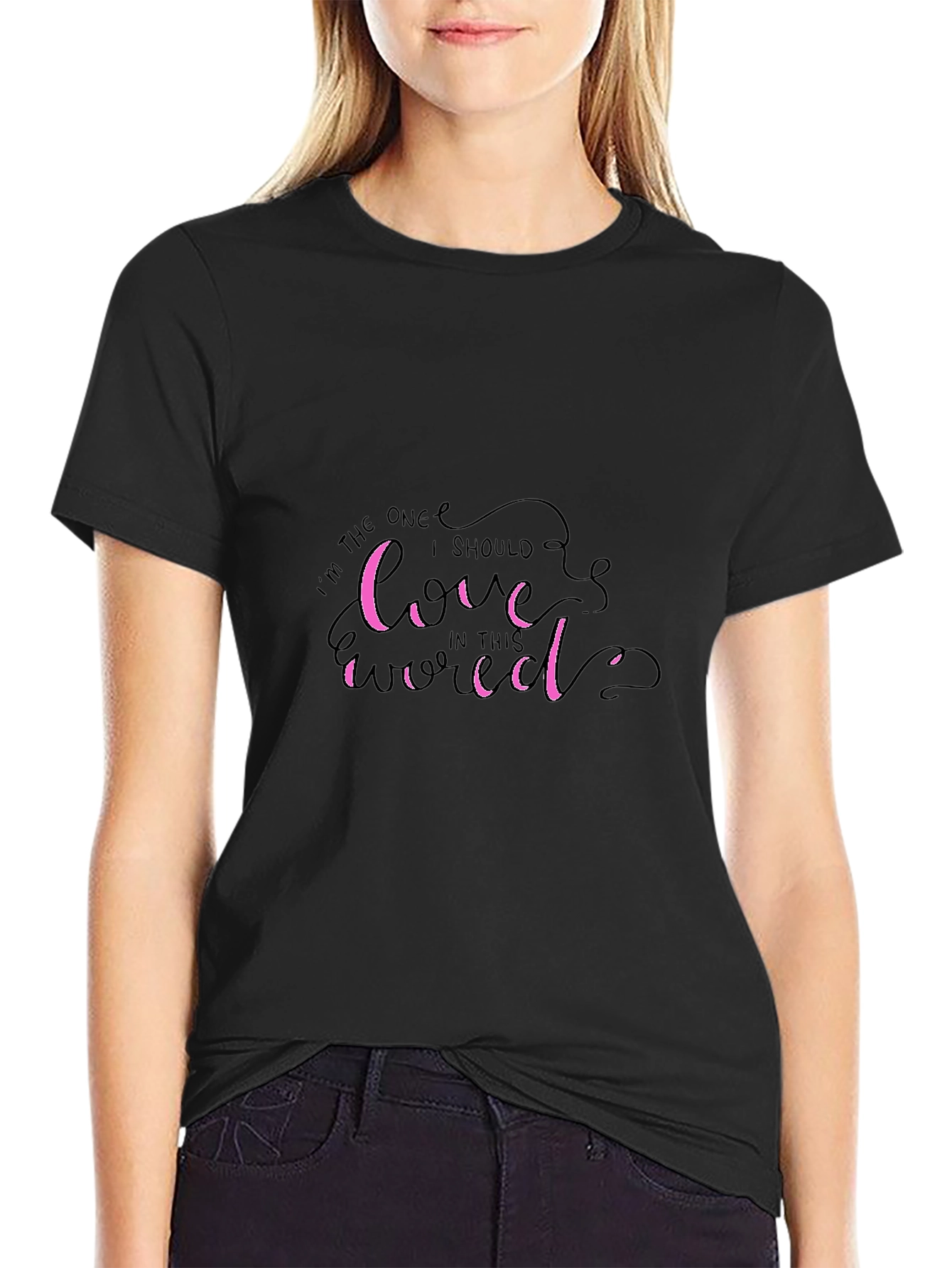 Love Yourself First Graphic Tee - Stylish Black T-Shirt