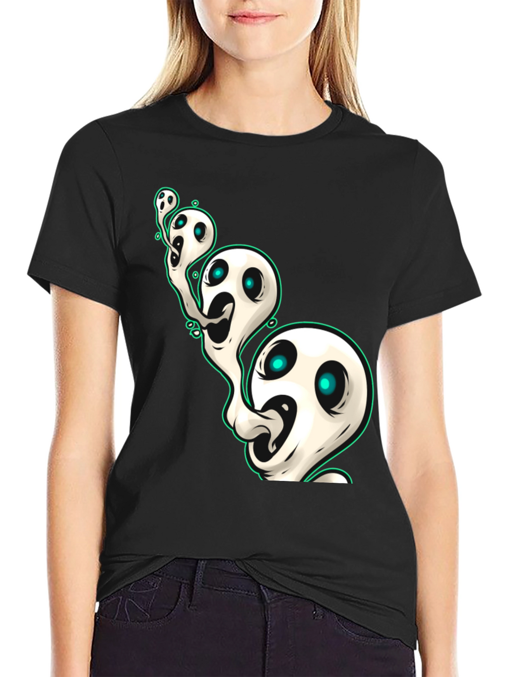 Ghostly Spirits Graphic Tee - Spooky & Stylish