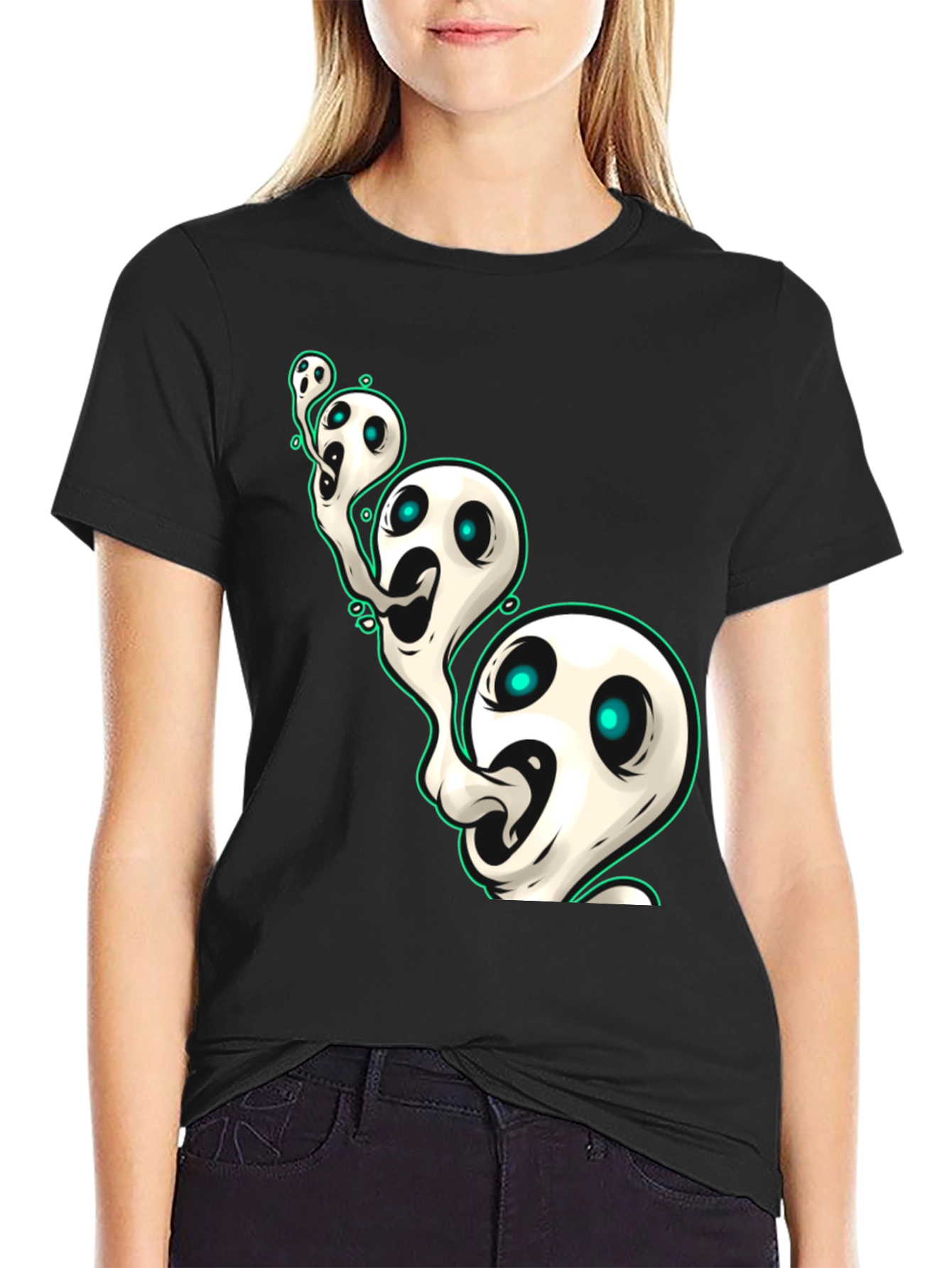 Ghostly Spirits Graphic Tee - Spooky & Stylish