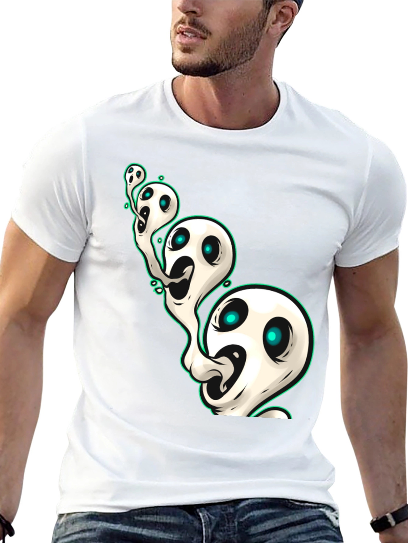 Ghostly Spirits Graphic Tee - Spooky & Stylish
