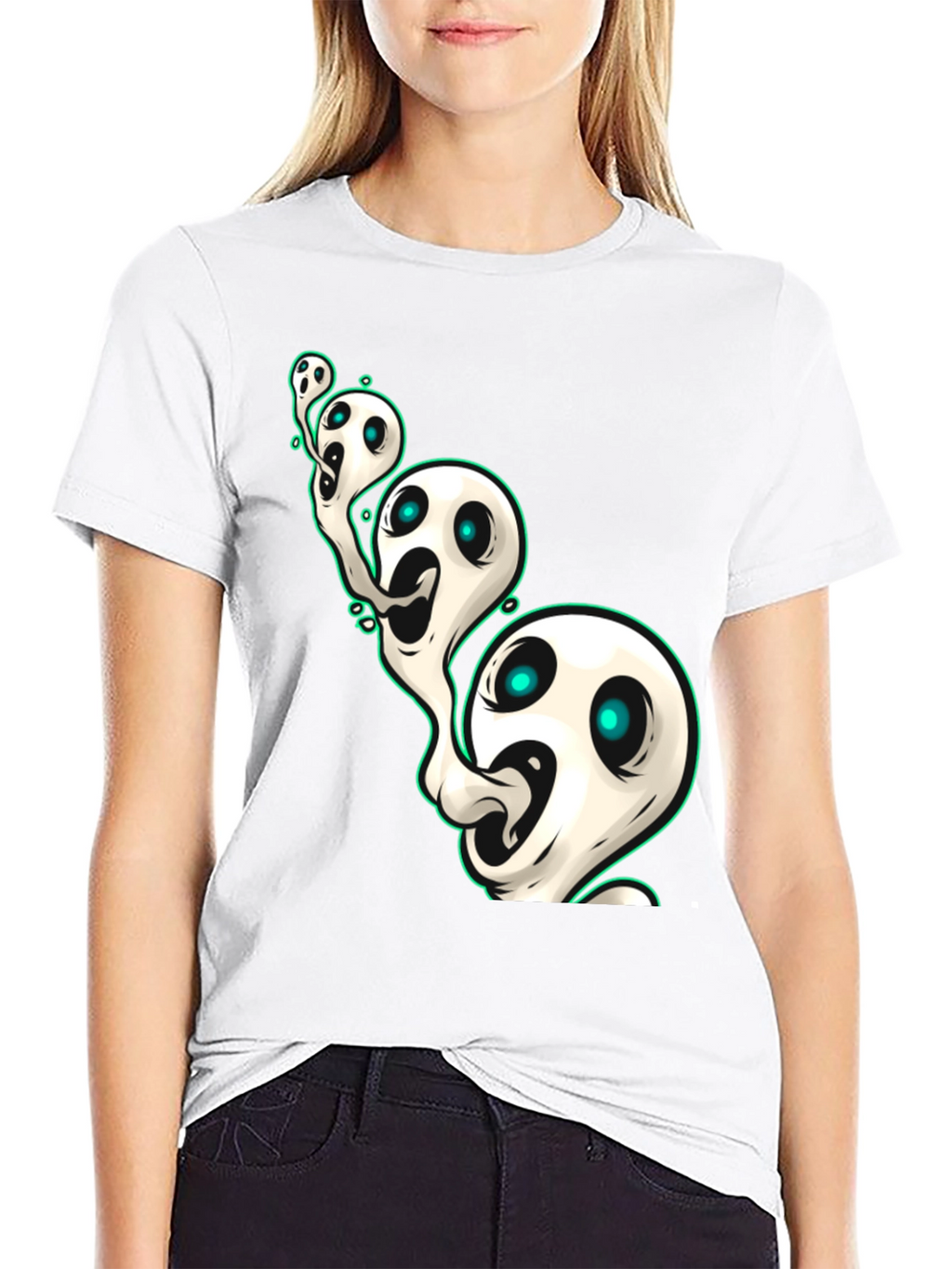 Ghostly Spirits Graphic Tee - Spooky & Stylish
