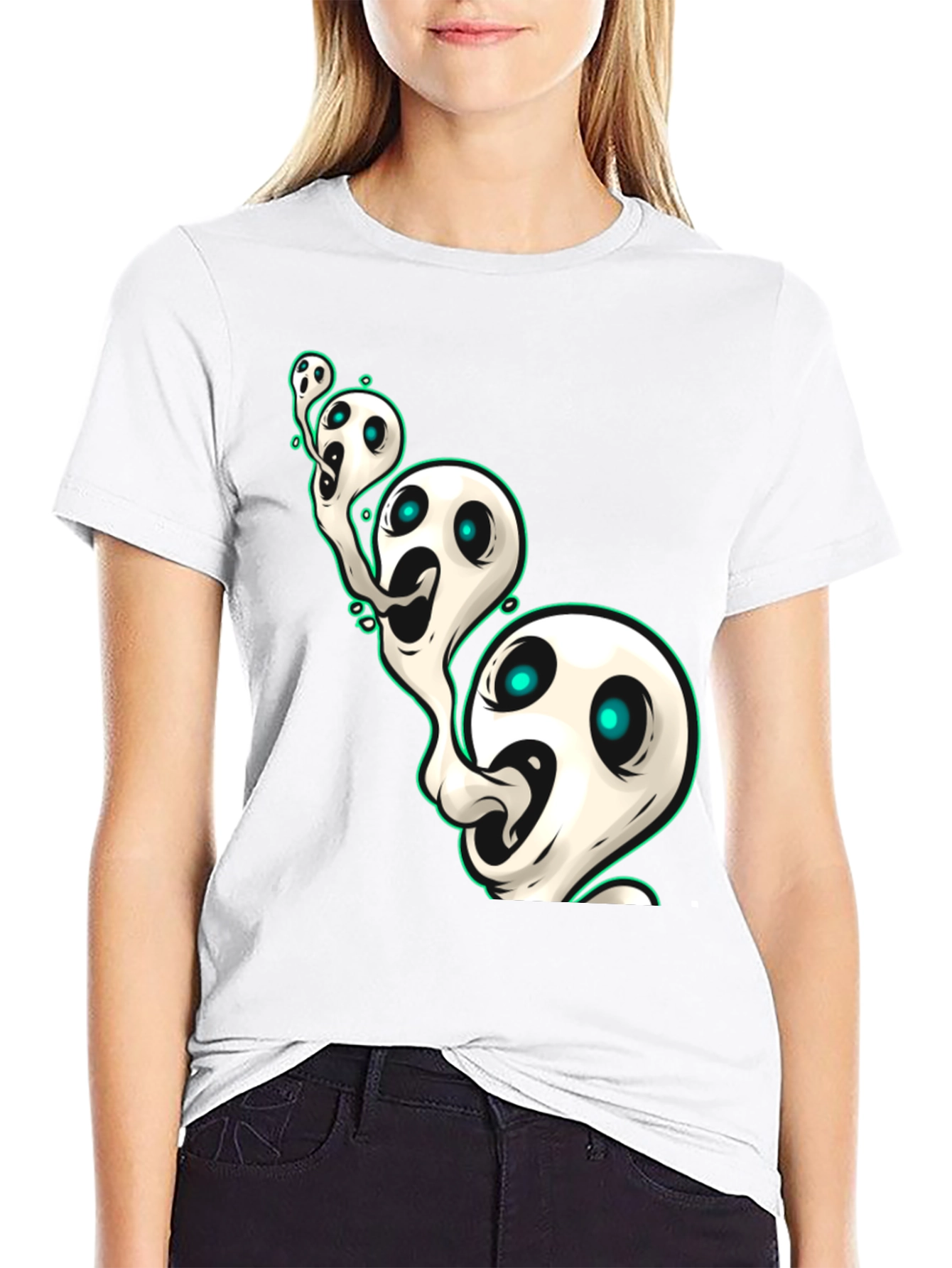 Ghostly Spirits Graphic Tee - Spooky & Stylish
