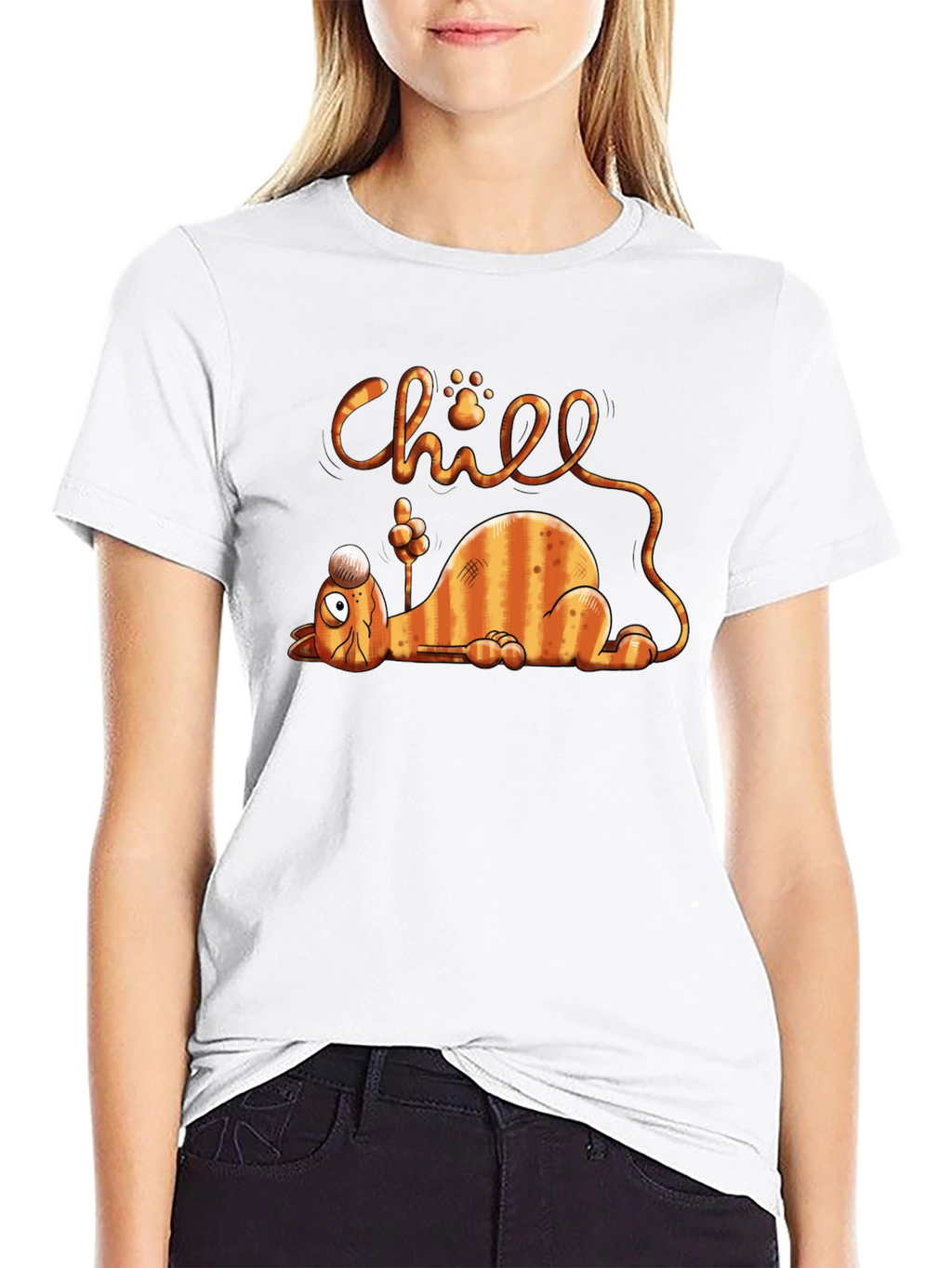 Chill Cat Graphic T-Shirt - Relaxed Fit
