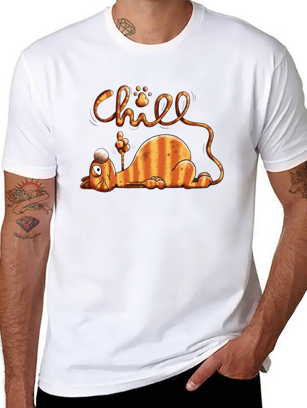 Chill Cat Graphic T-Shirt - Relaxed Fit