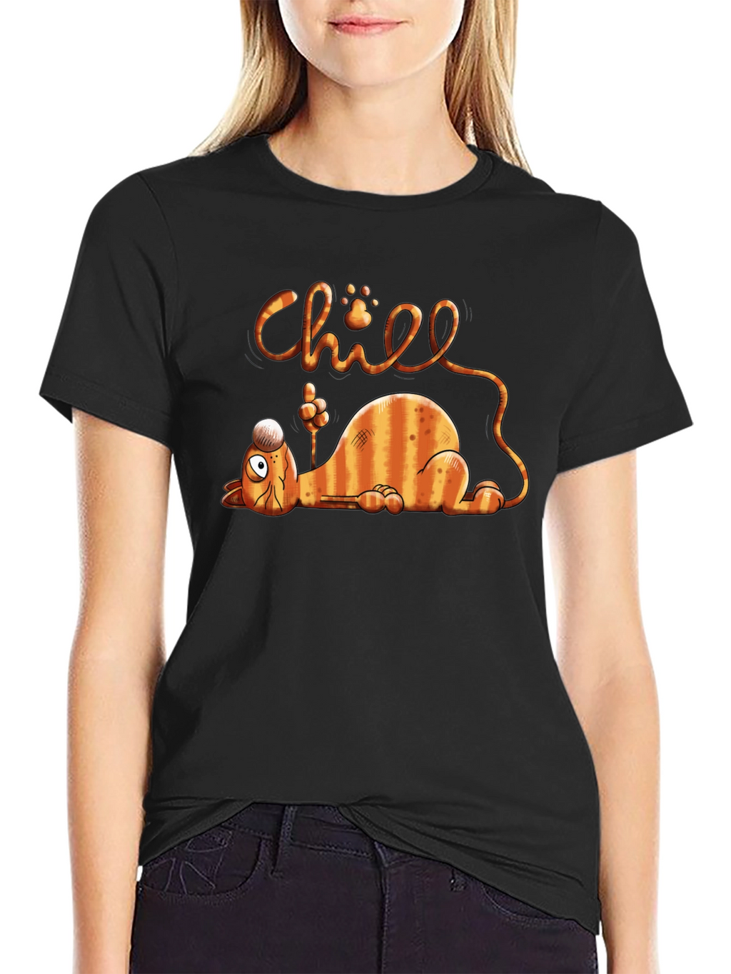 Chill Cat Graphic T-Shirt - Relaxed Fit