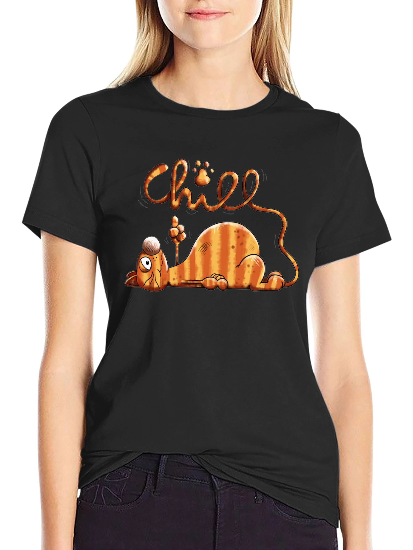 Chill Cat Graphic T-Shirt - Relaxed Fit